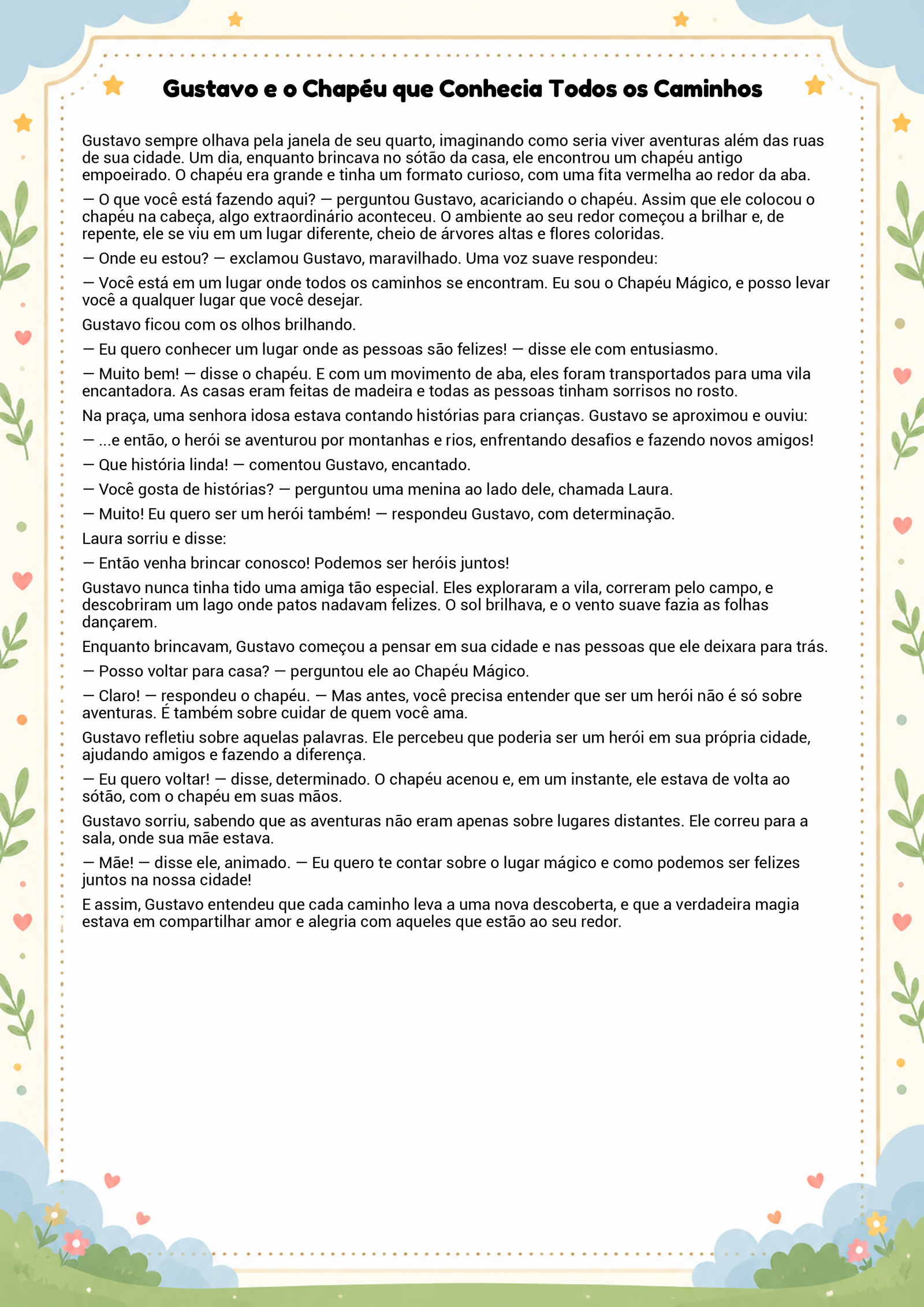 História infantil para imprimir