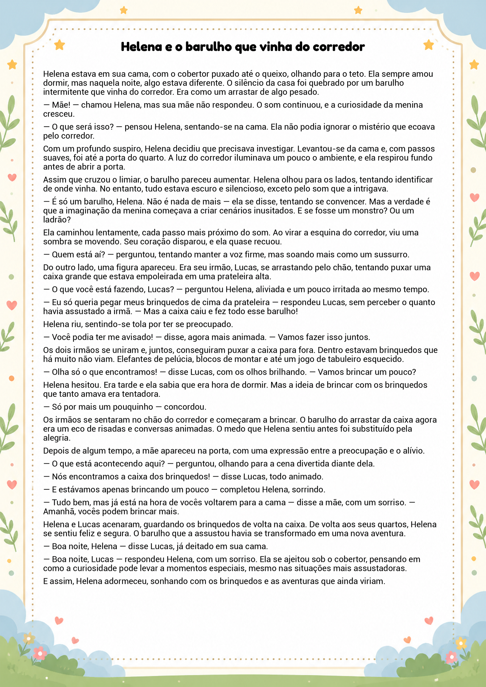 História infantil para imprimir