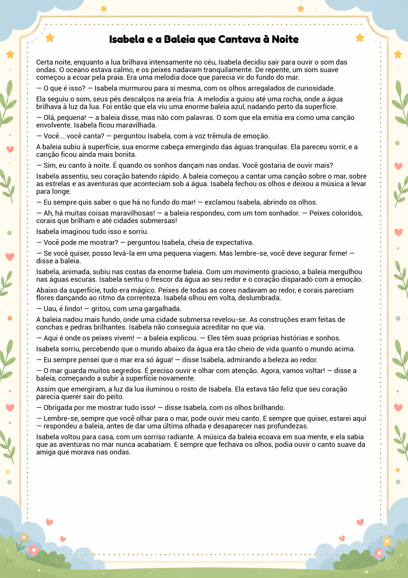 História infantil para imprimir