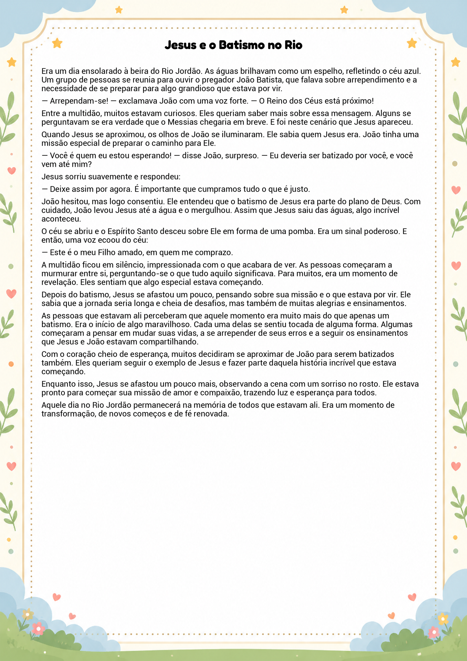 História infantil para imprimir