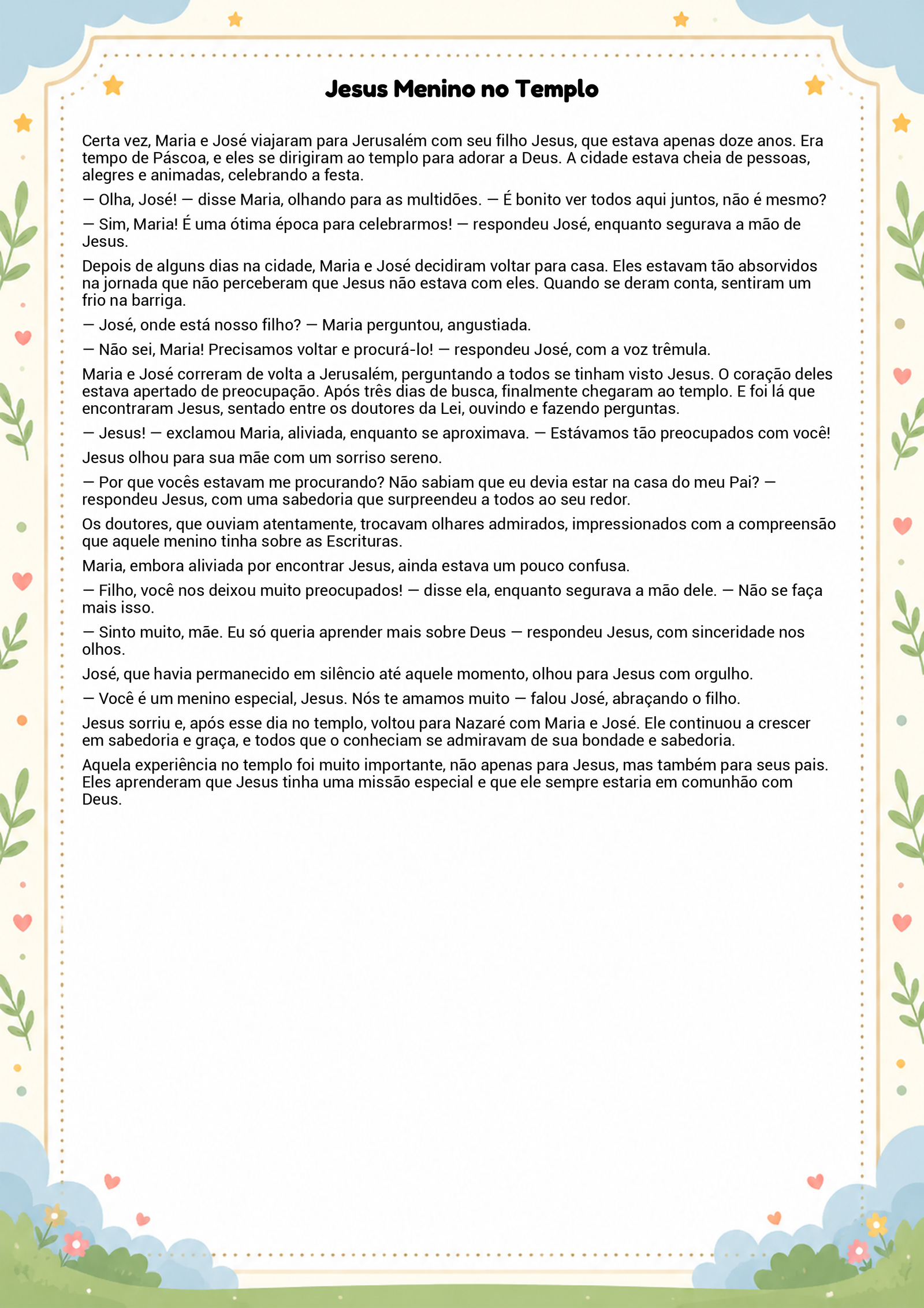 História infantil para imprimir