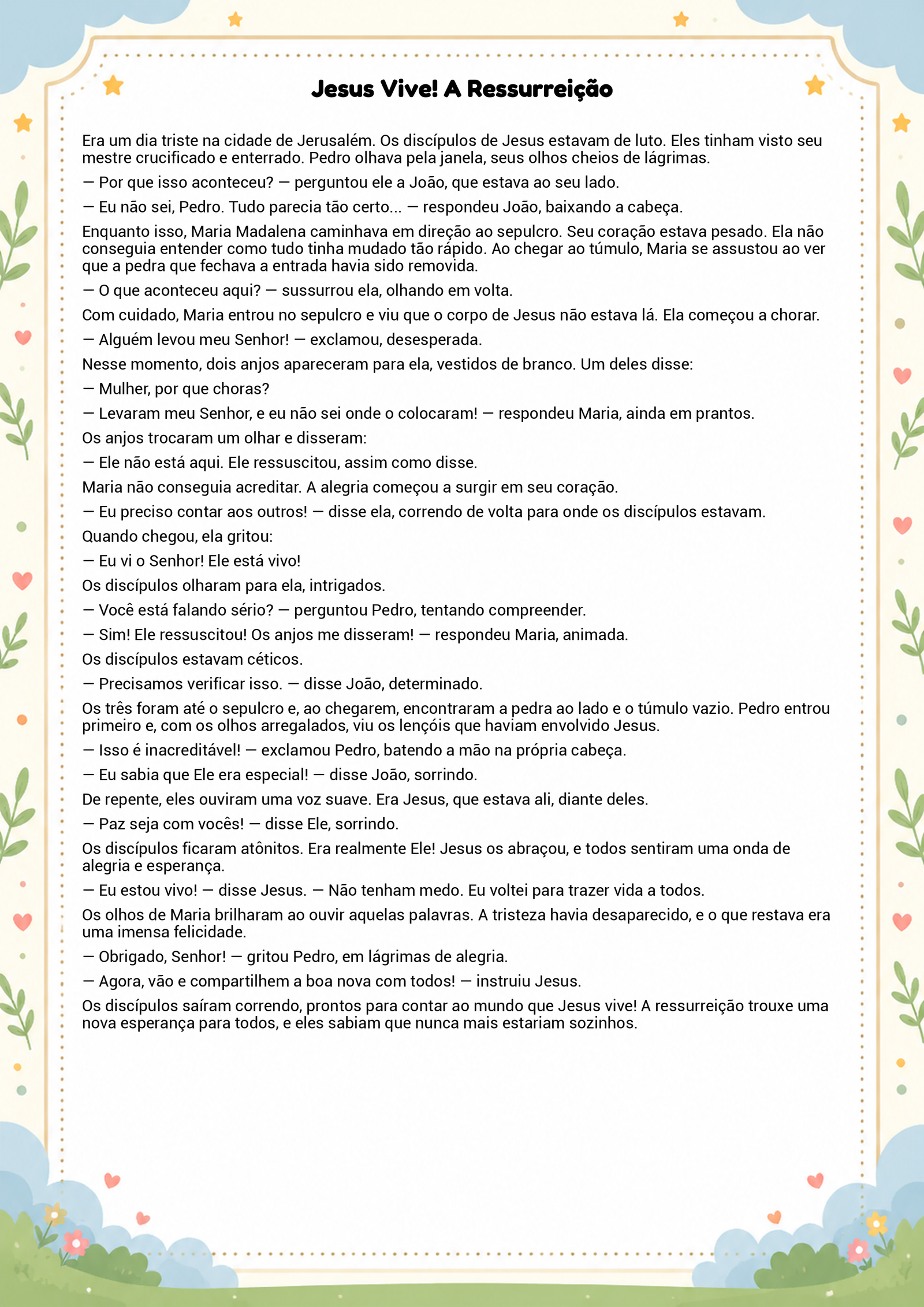História infantil para imprimir