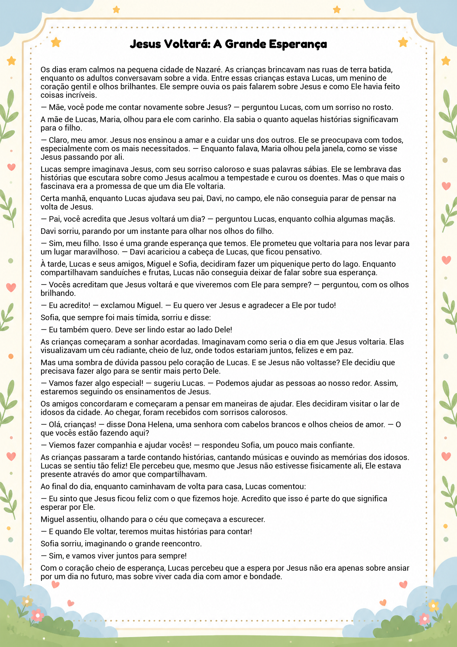 História infantil para imprimir