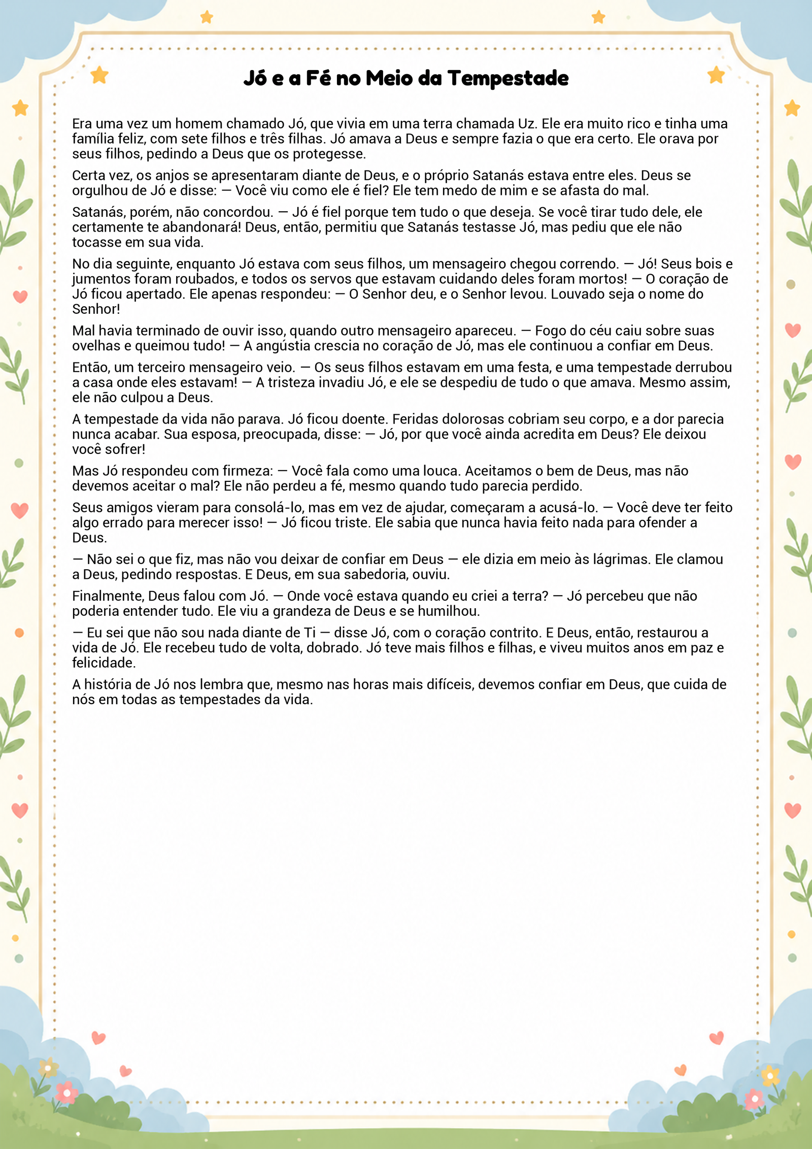 História infantil para imprimir