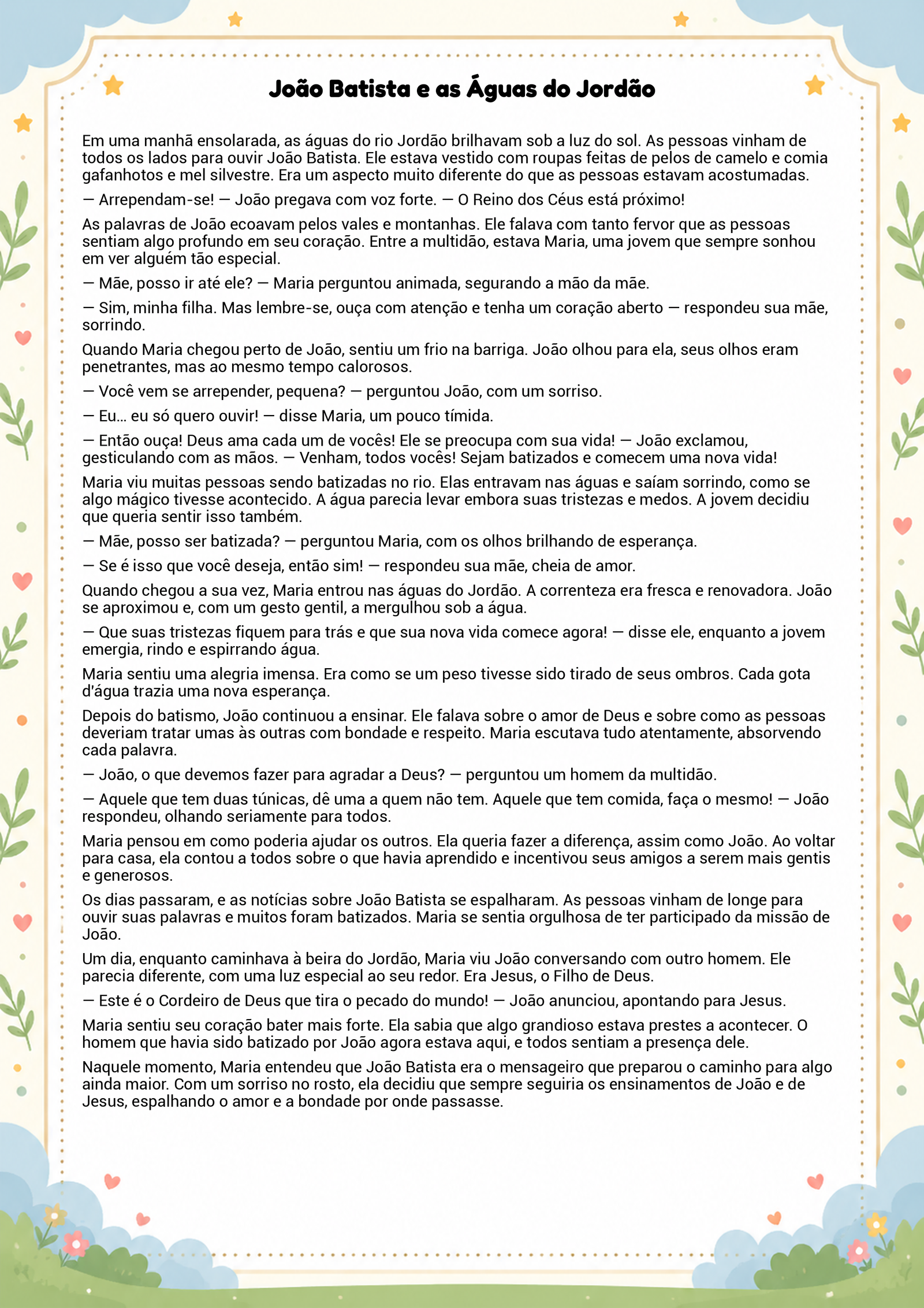 História infantil para imprimir