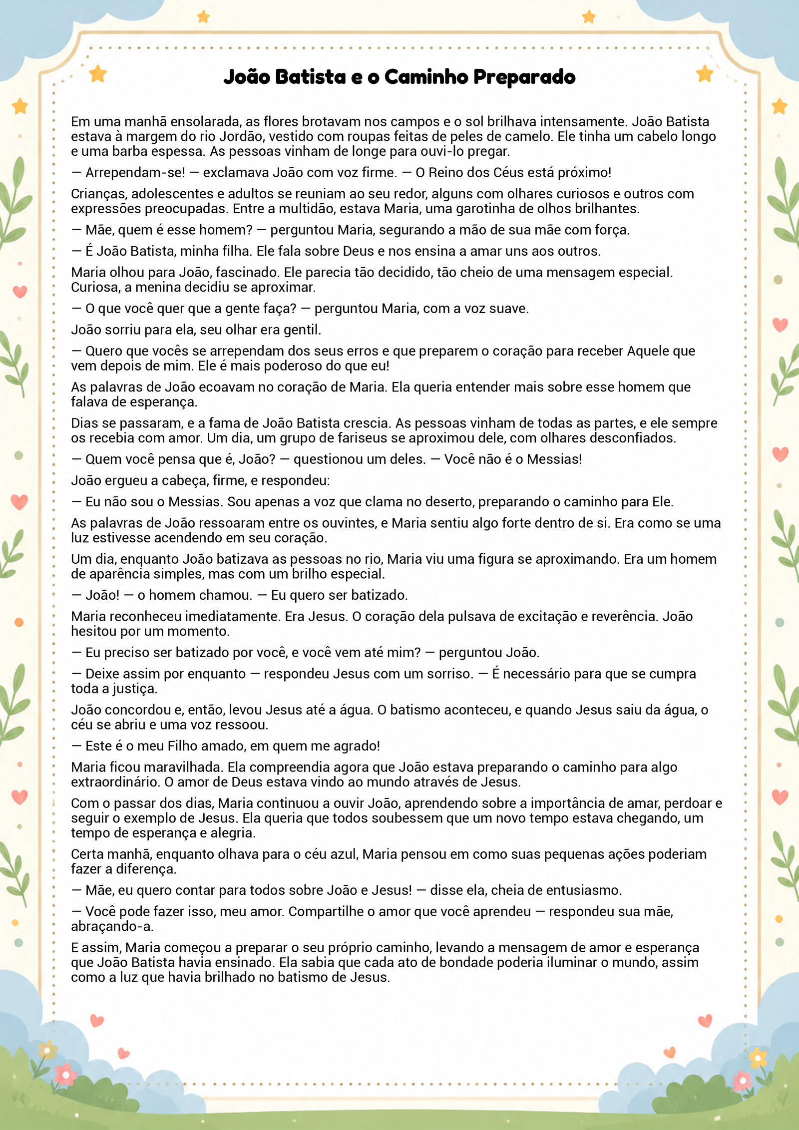 História infantil para imprimir