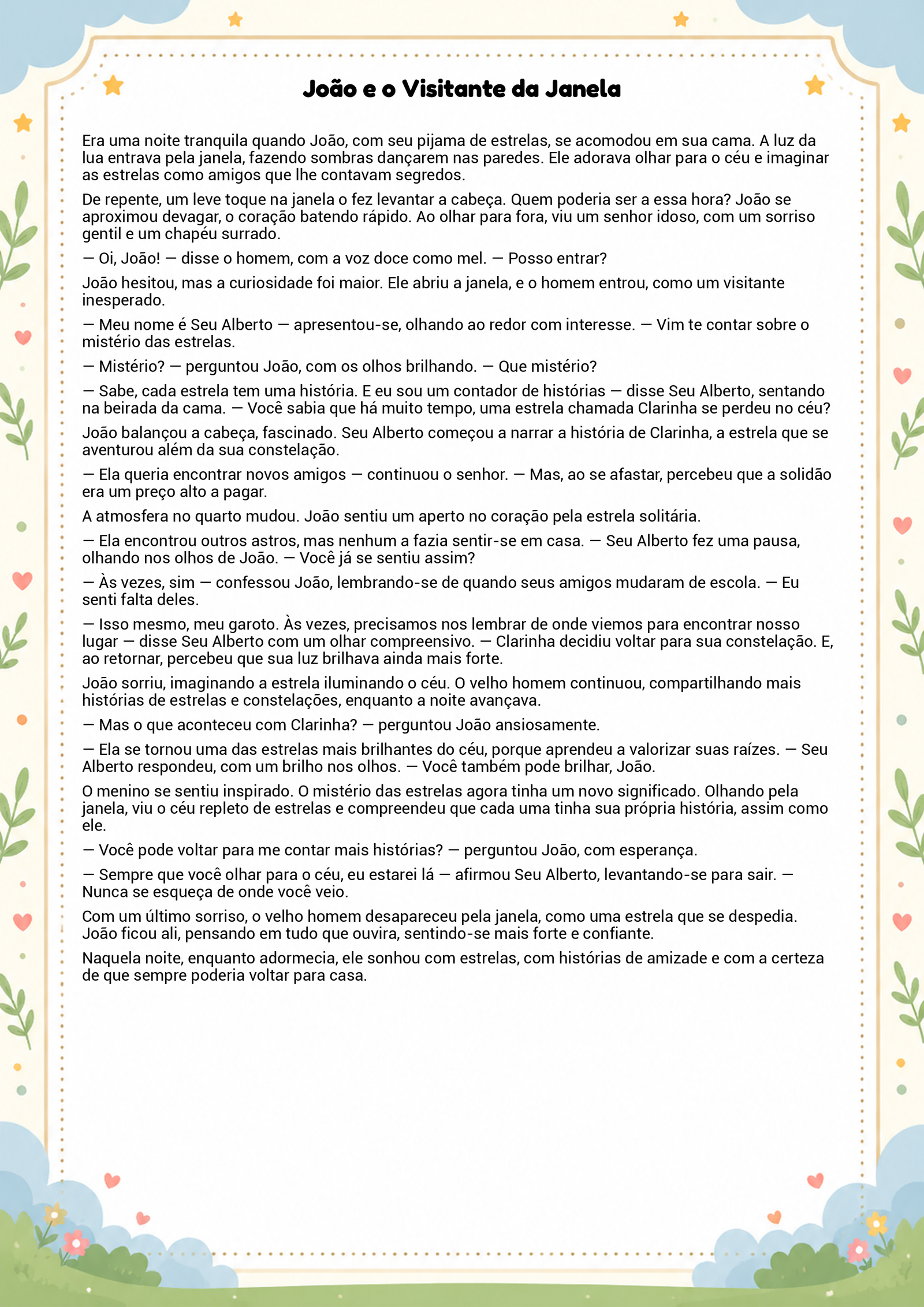 História infantil para imprimir