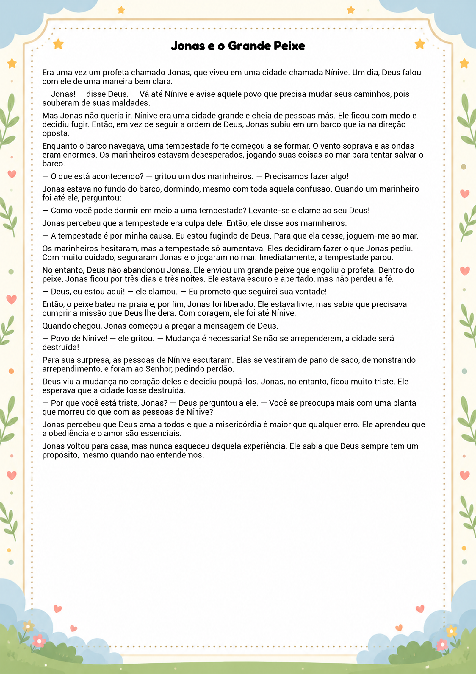História infantil para imprimir