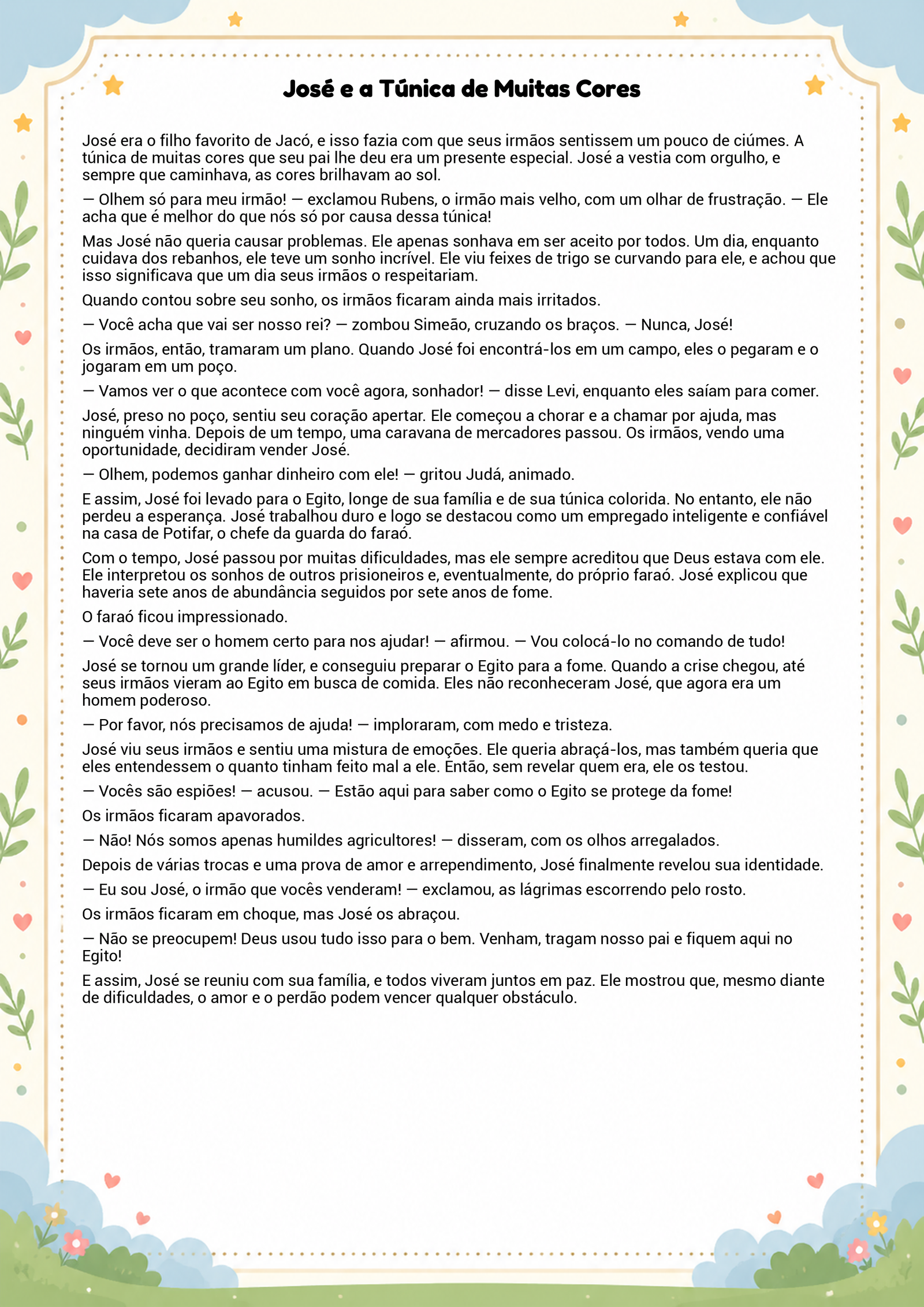 História infantil para imprimir