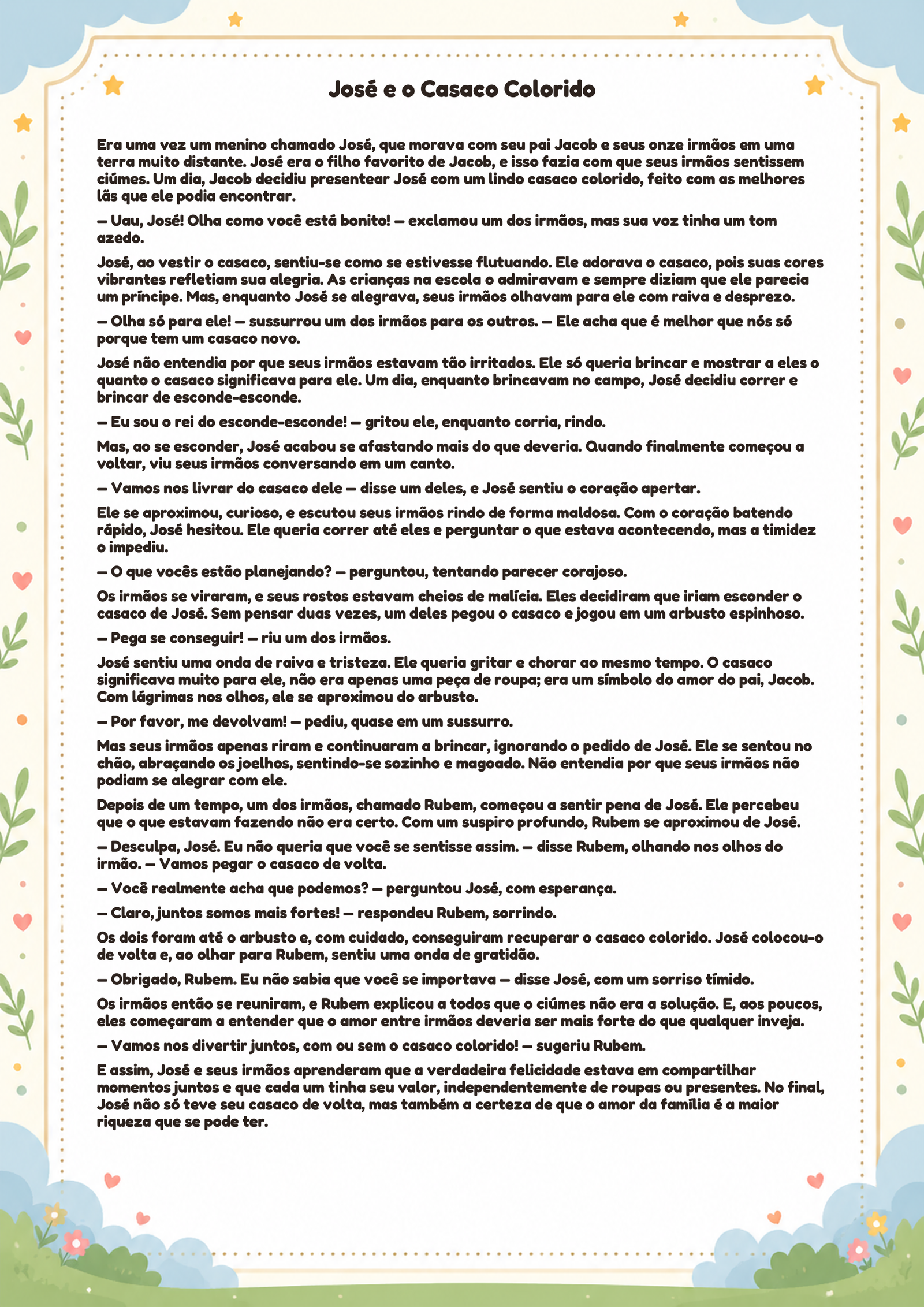 História infantil para imprimir