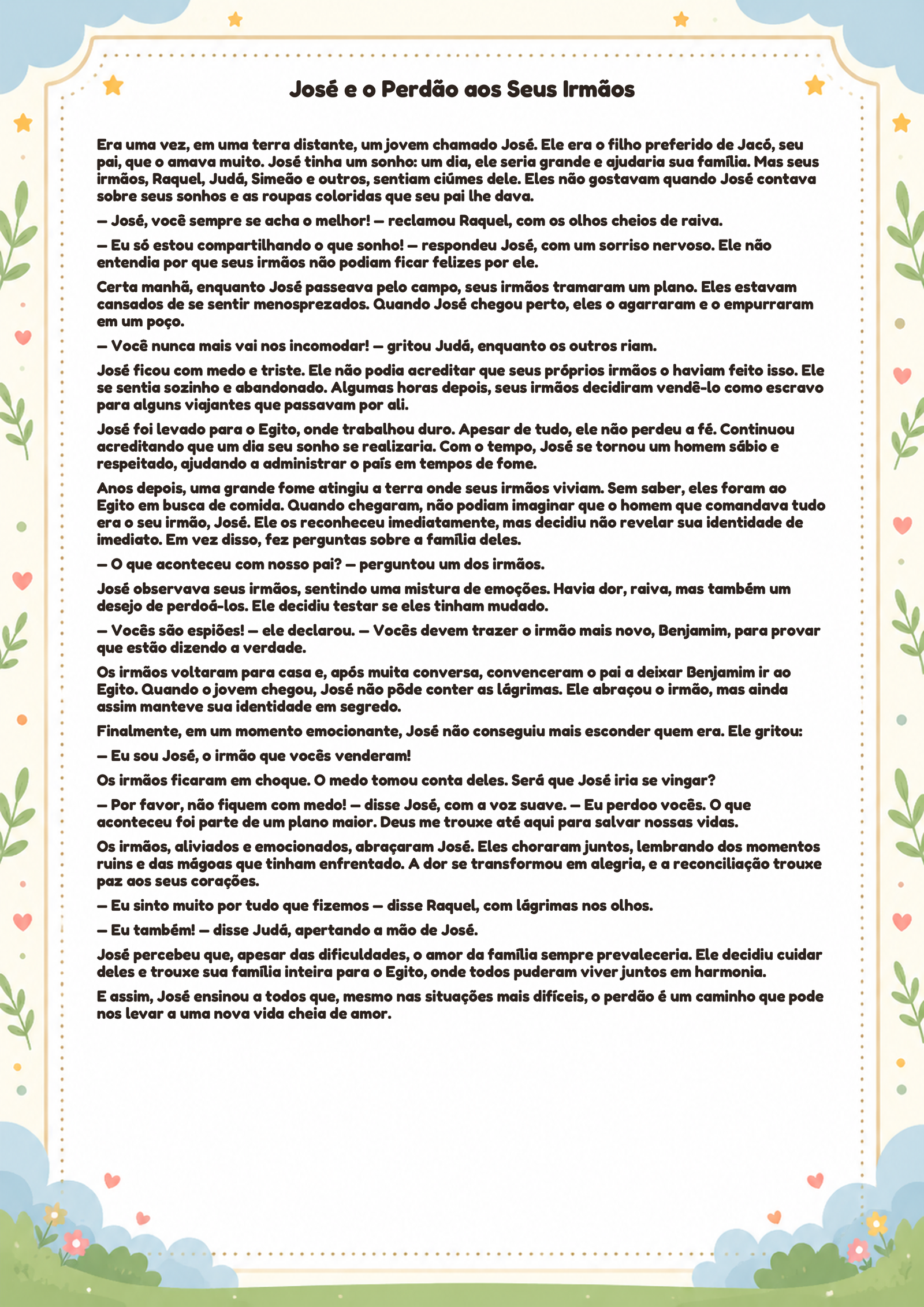 História infantil para imprimir