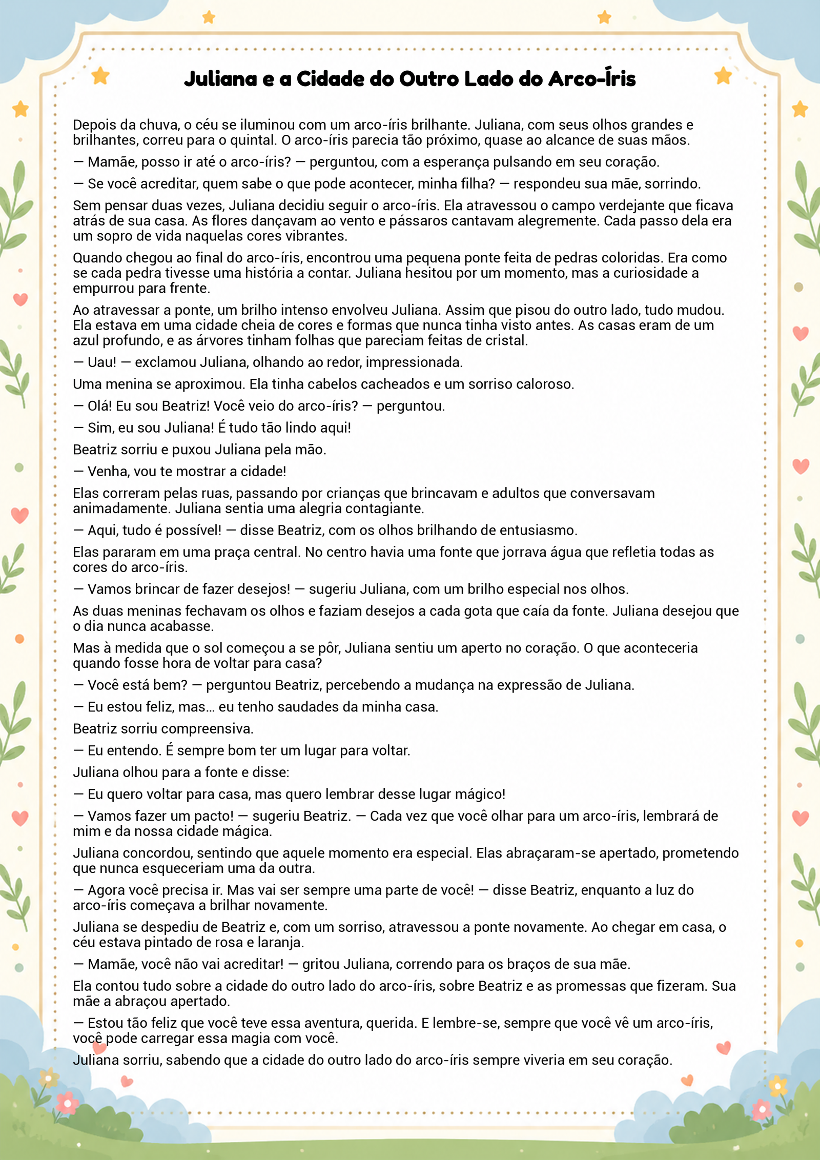 História infantil para imprimir