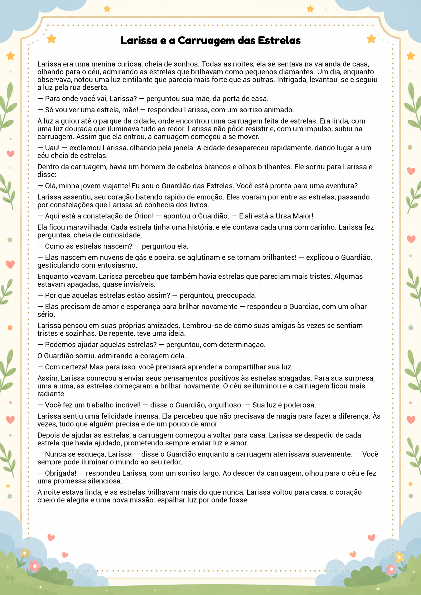 História infantil para imprimir
