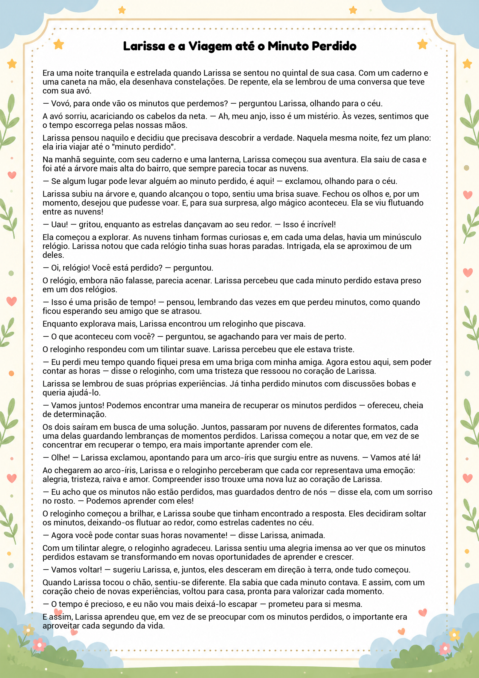 História infantil para imprimir