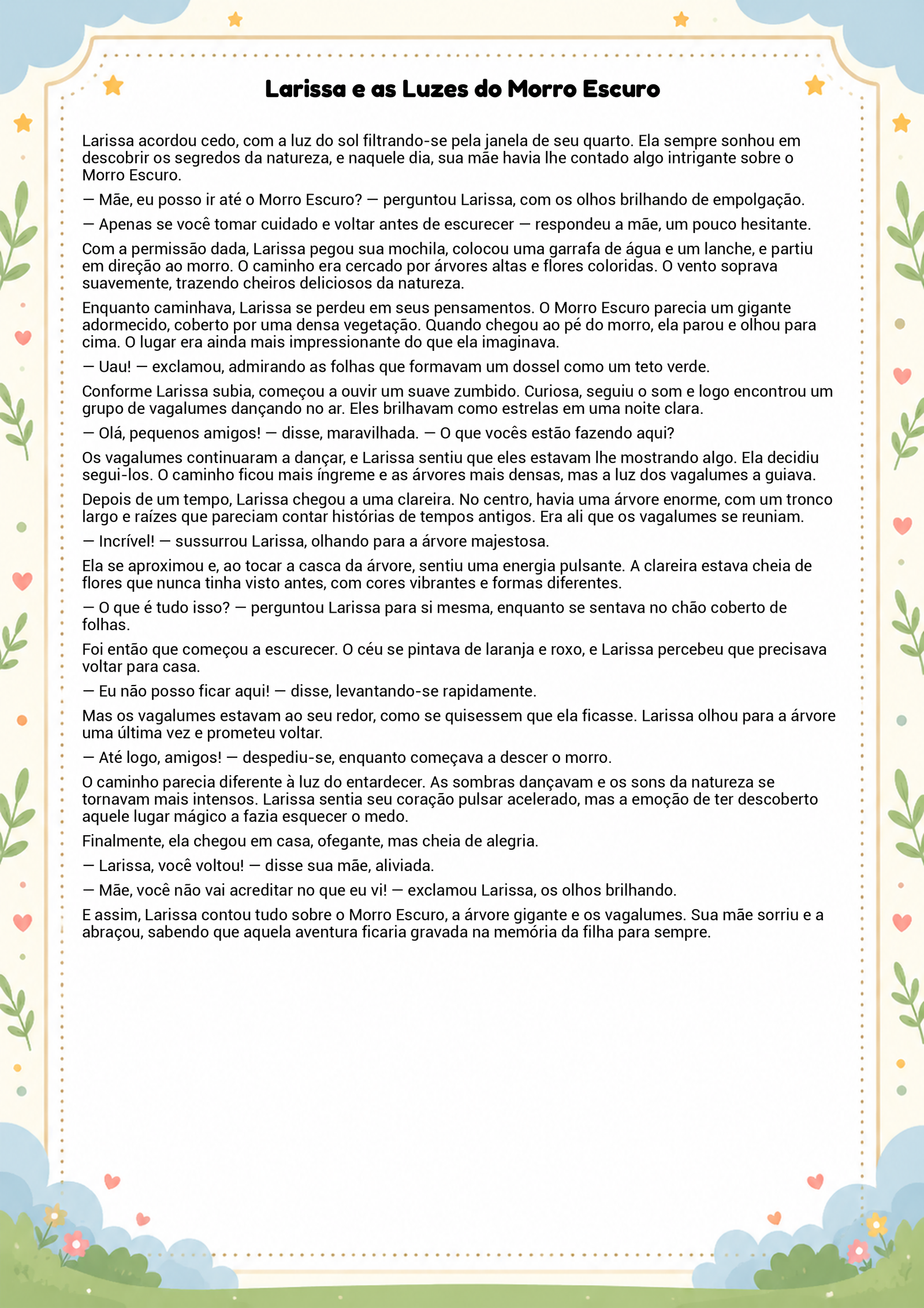 História infantil para imprimir