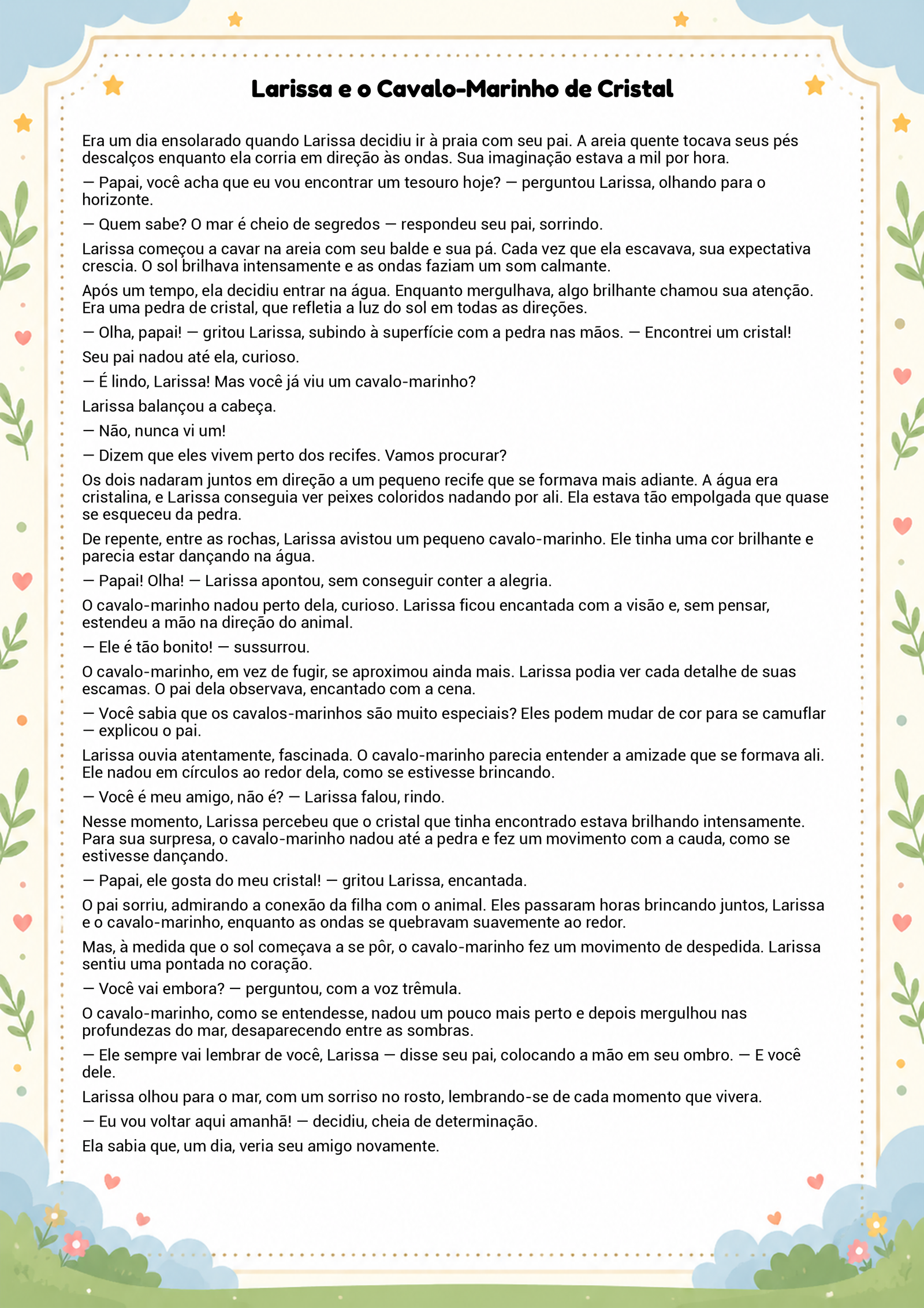 História infantil para imprimir