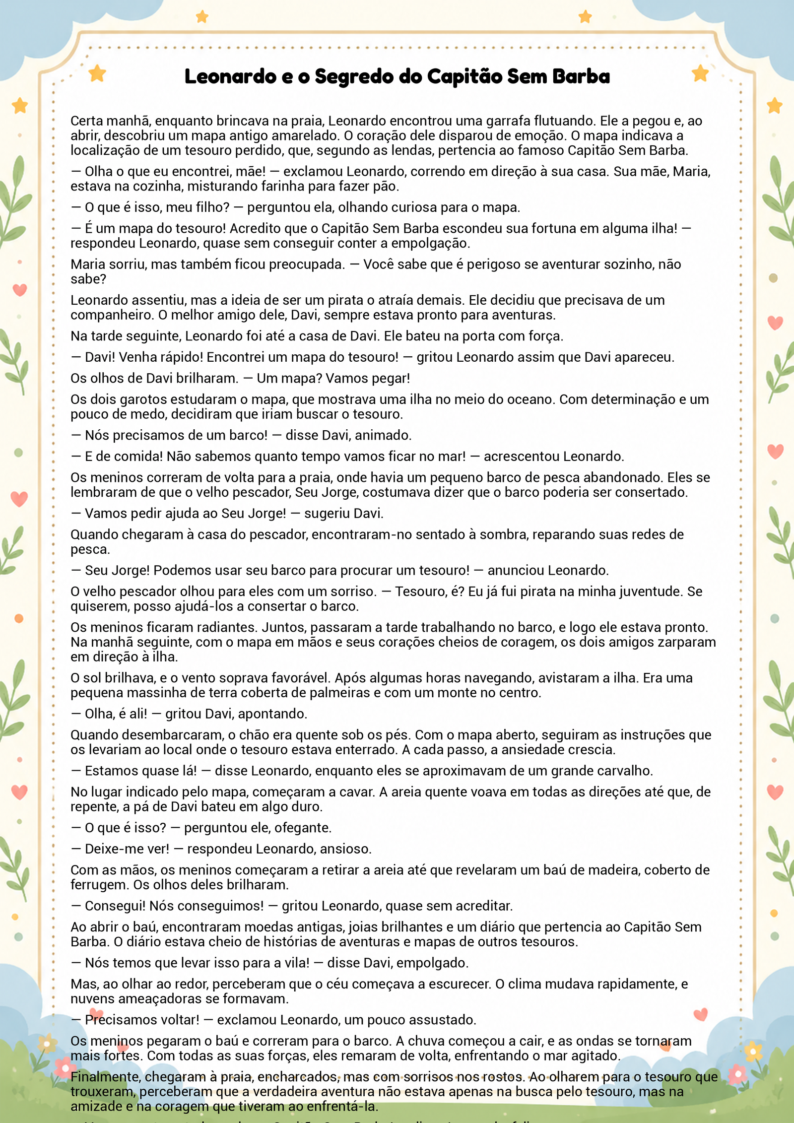 História infantil para imprimir