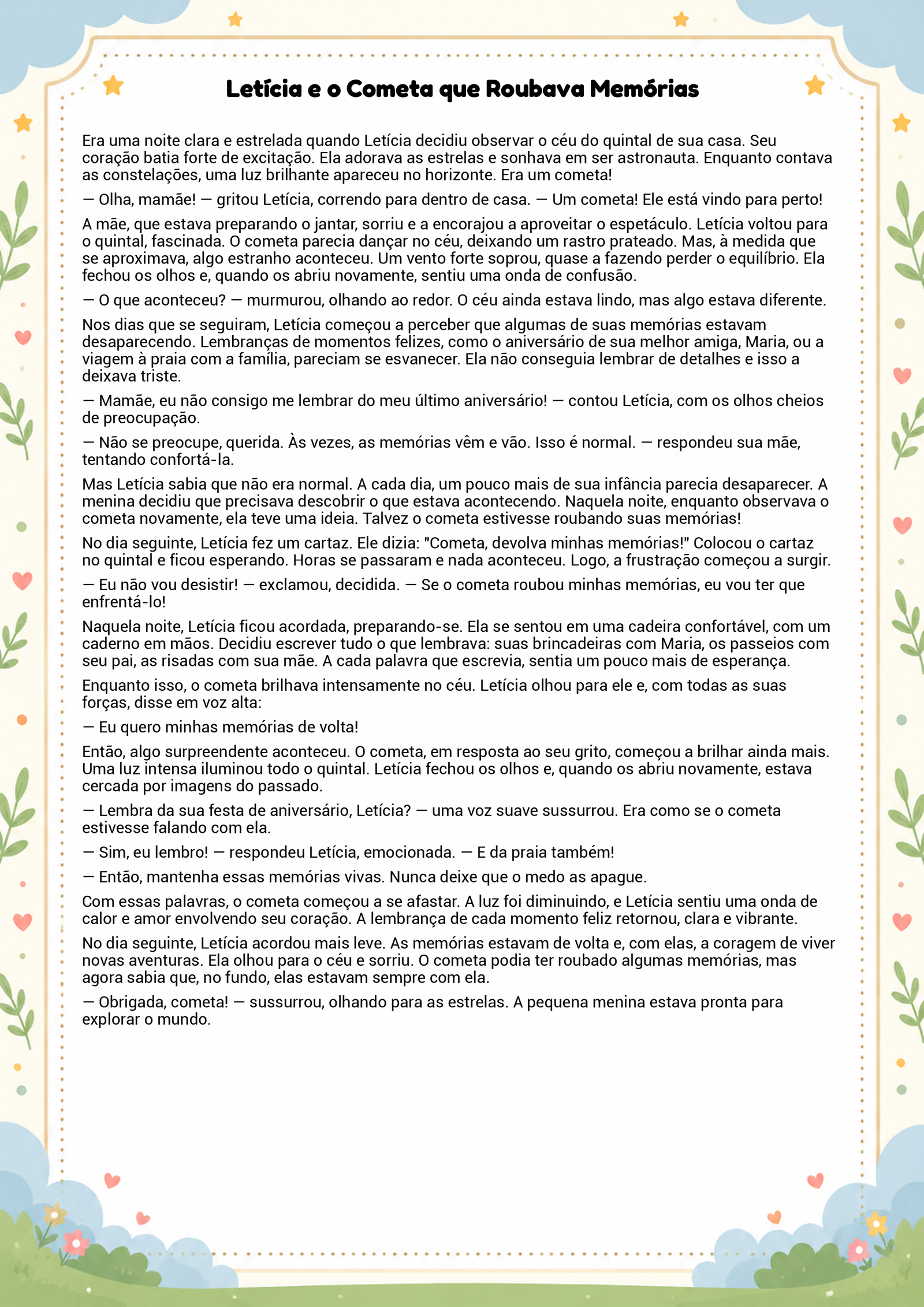 História infantil para imprimir