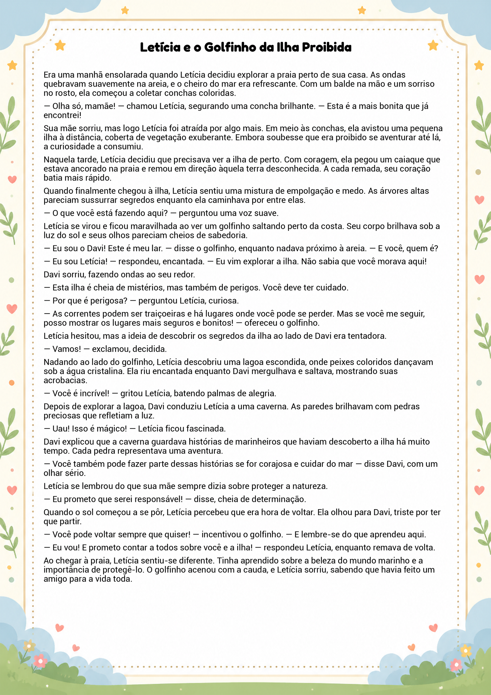 História infantil para imprimir