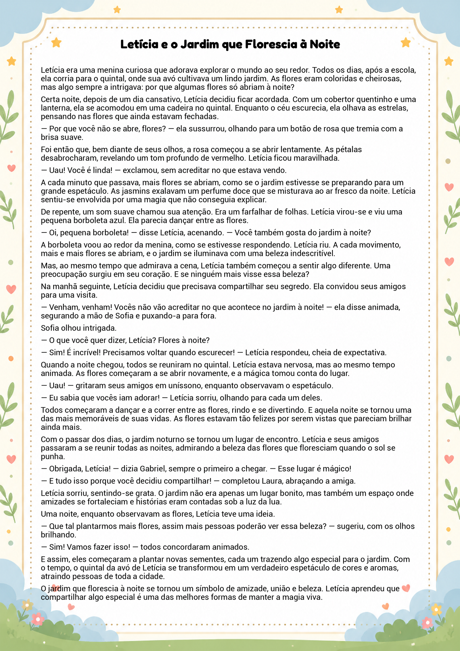 História infantil para imprimir