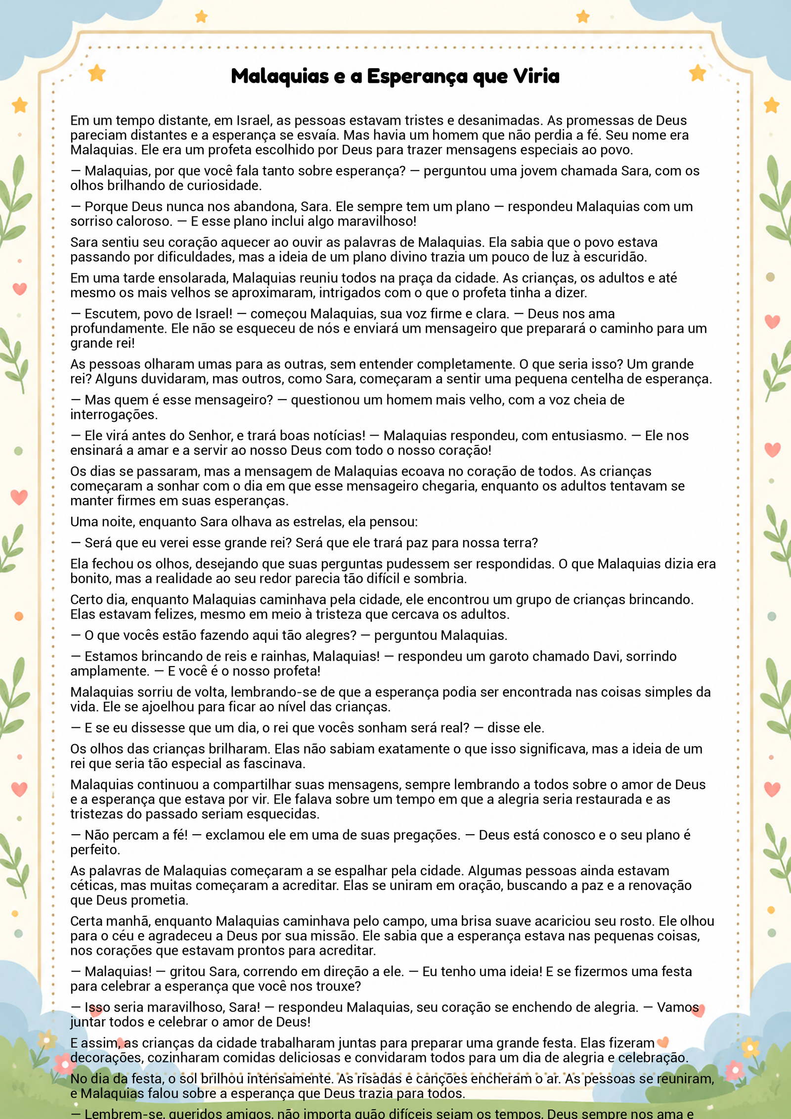 História infantil para imprimir
