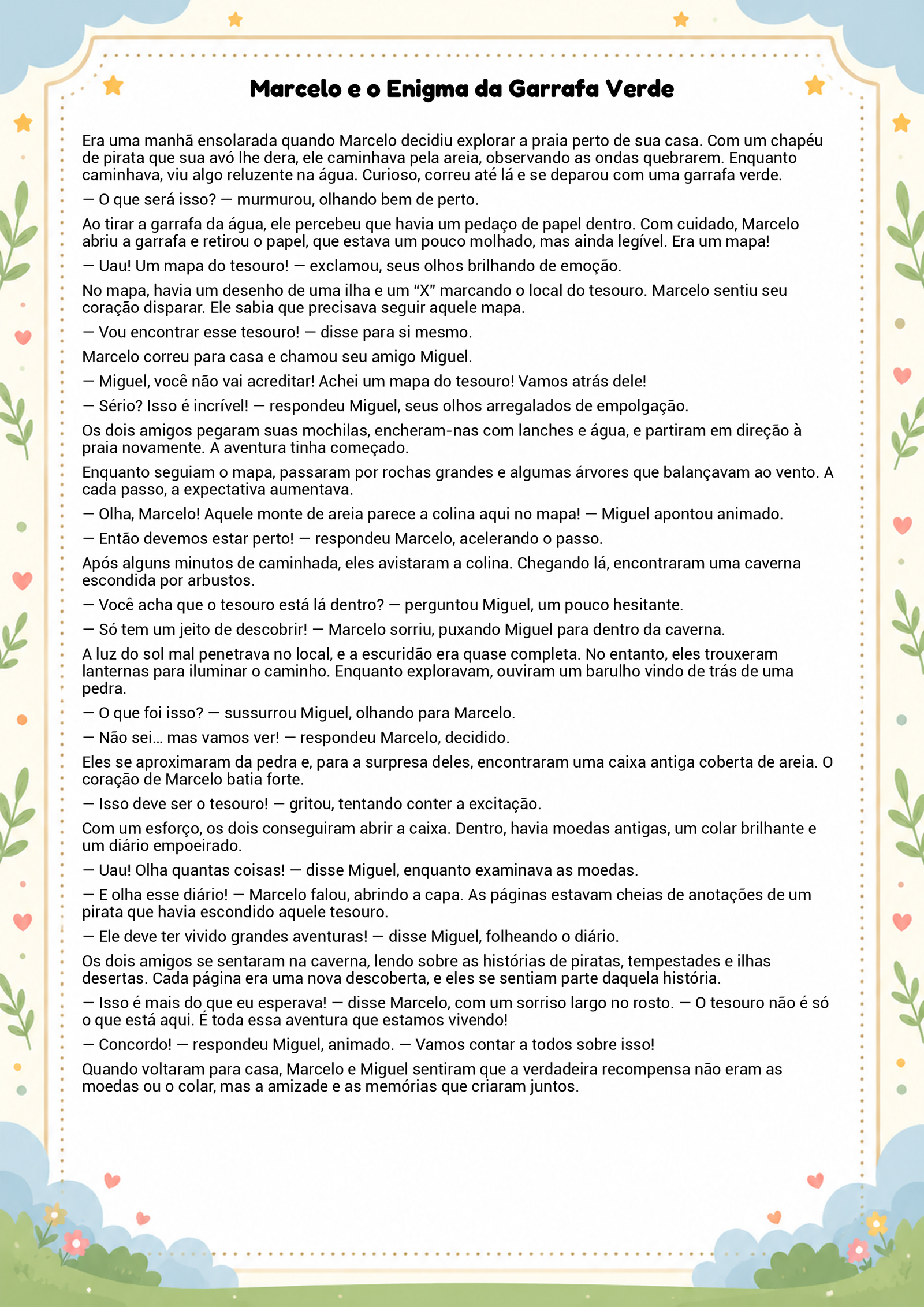 História infantil para imprimir
