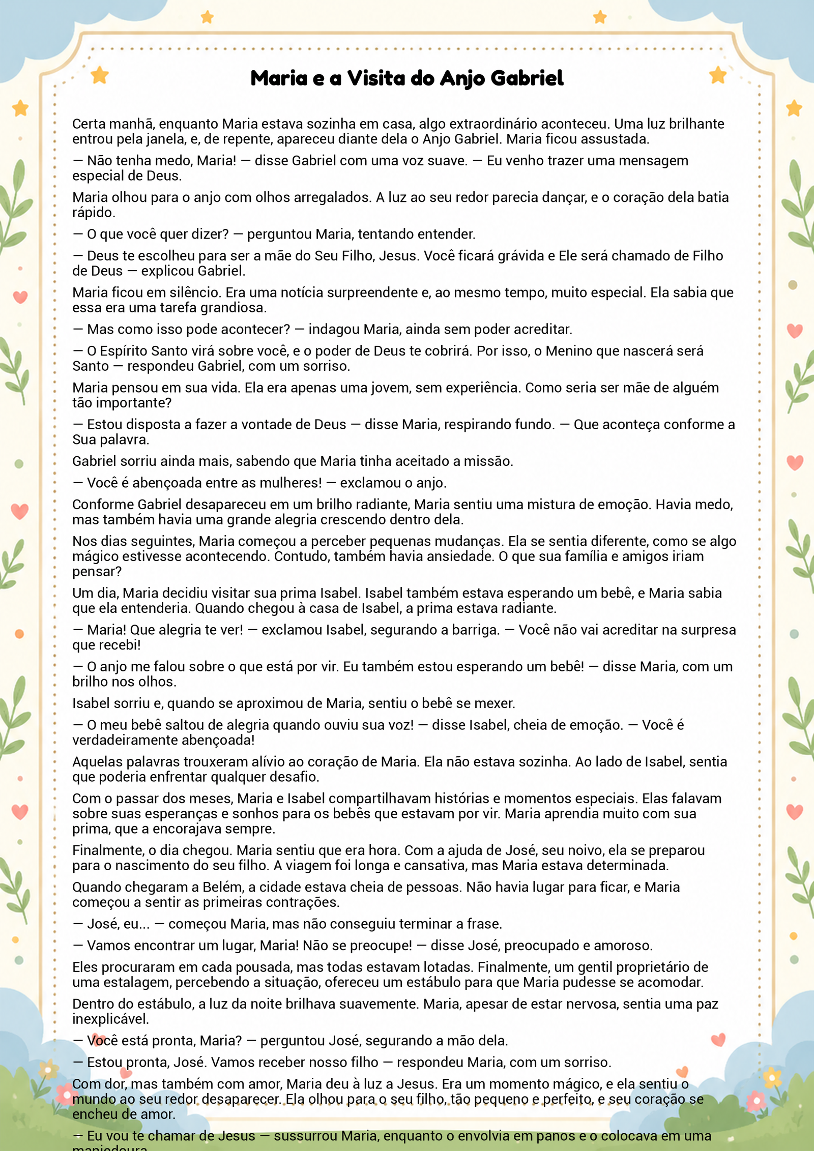 História infantil para imprimir