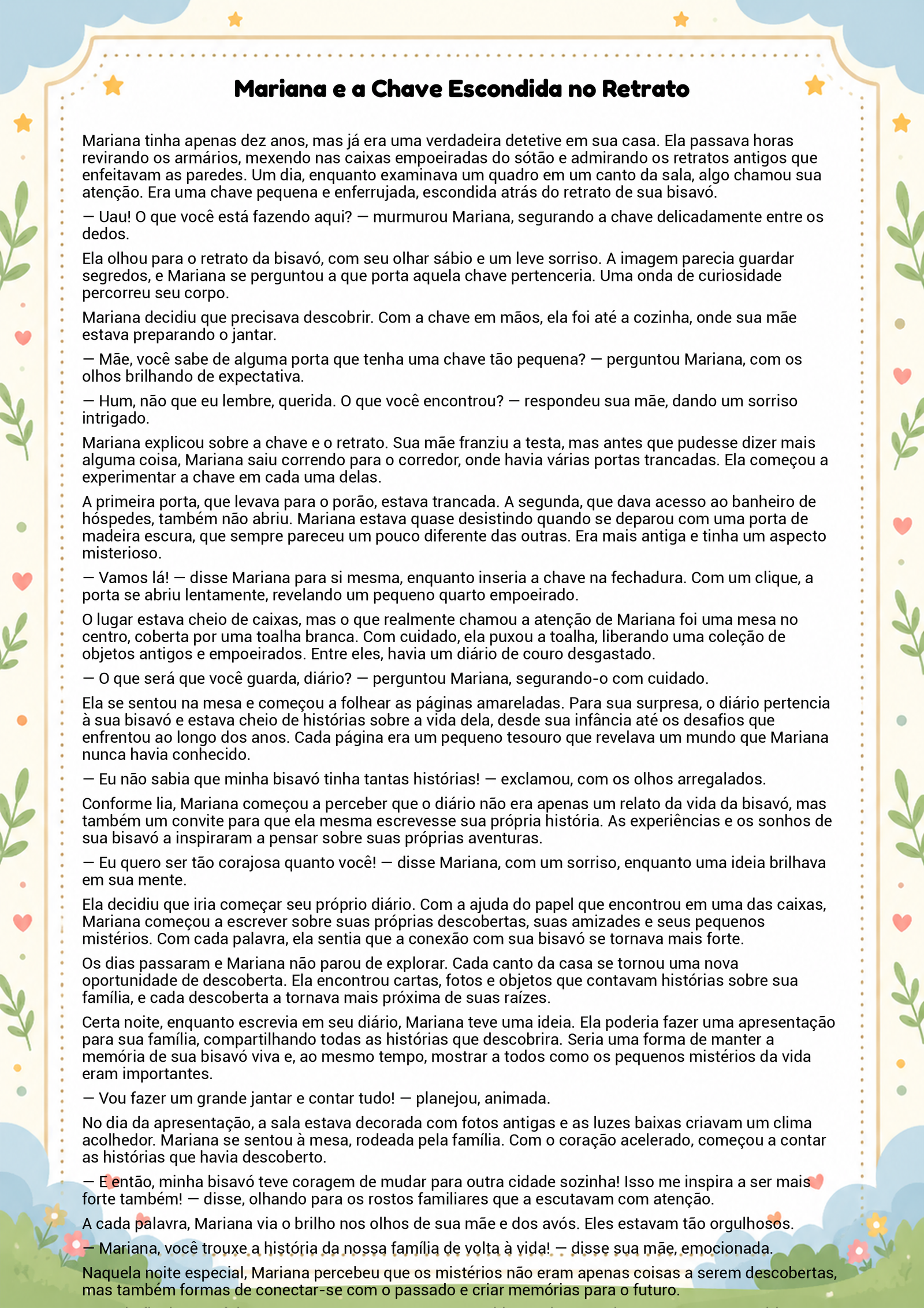 História infantil para imprimir
