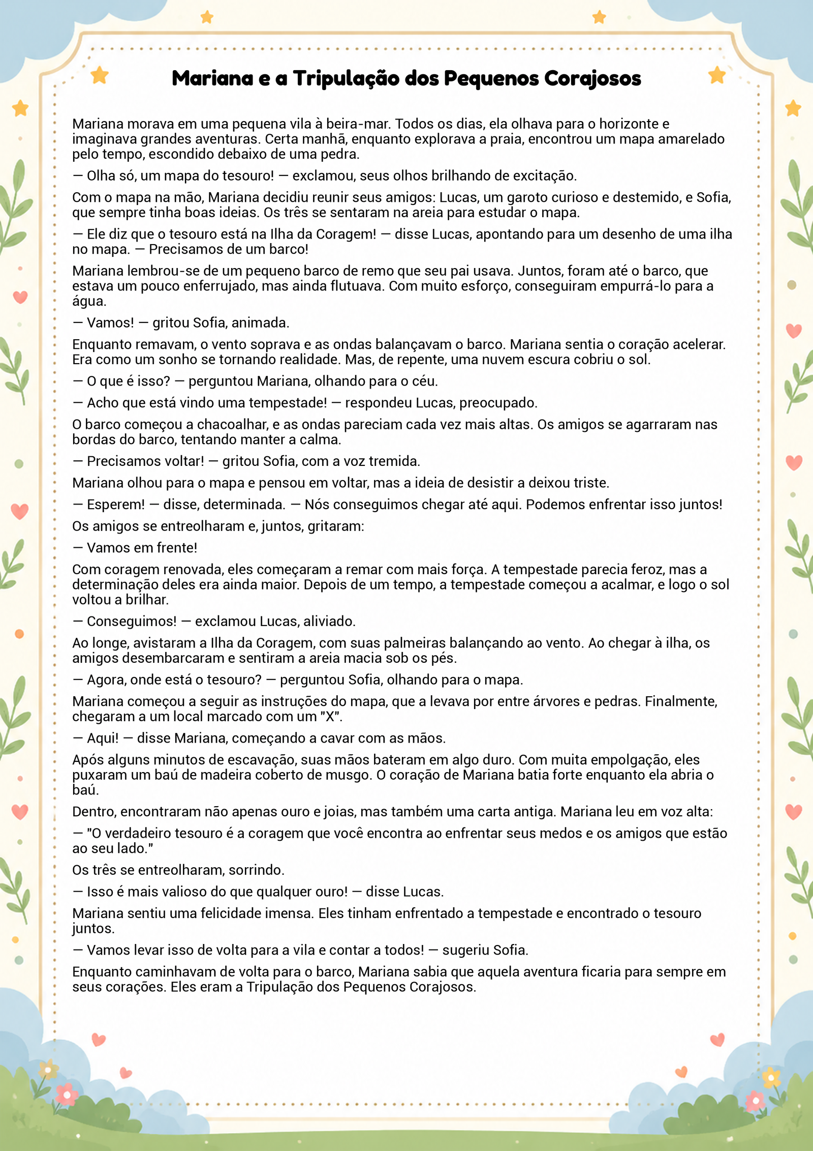 História infantil para imprimir
