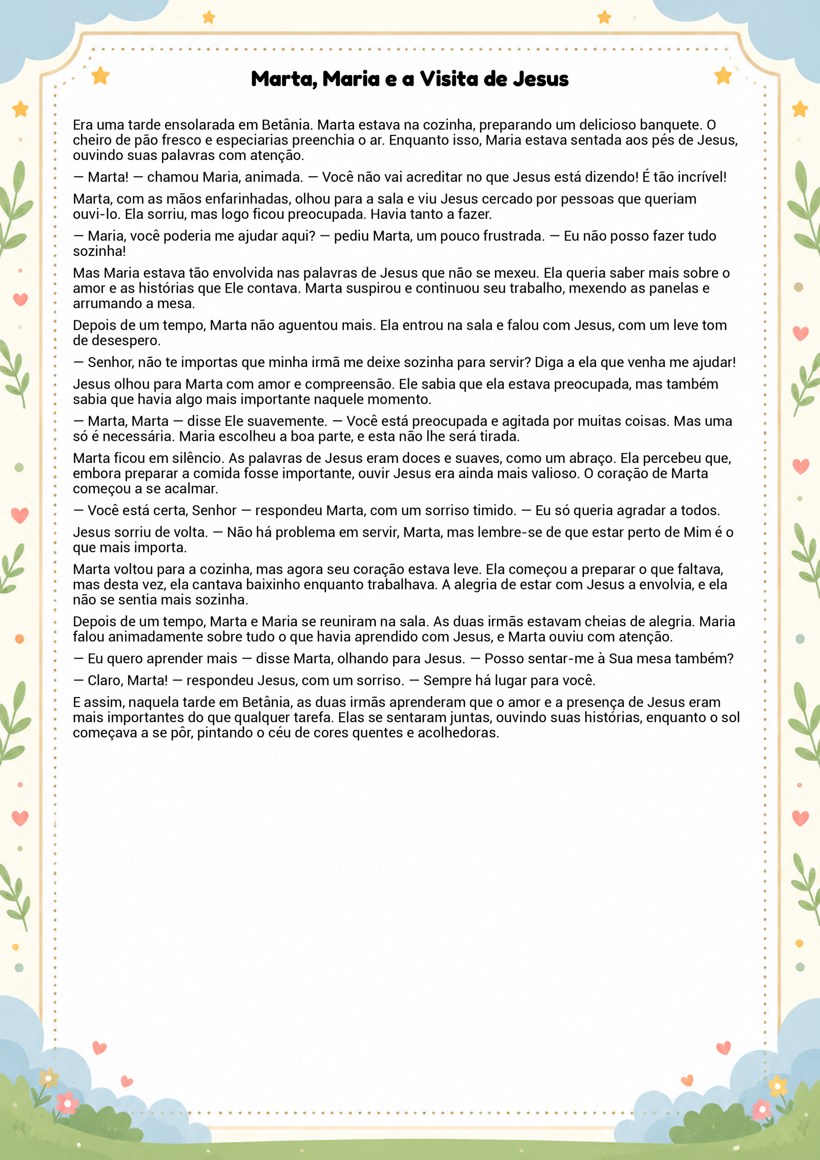 História infantil para imprimir