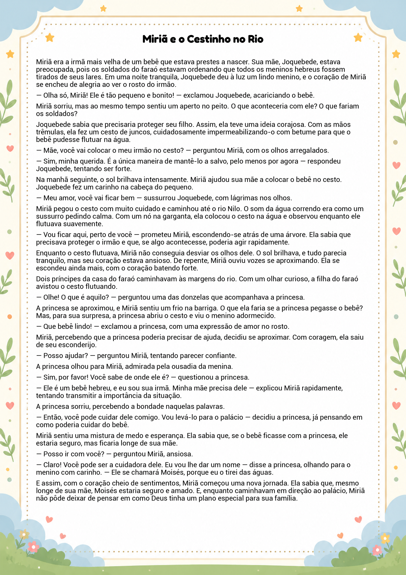História infantil para imprimir