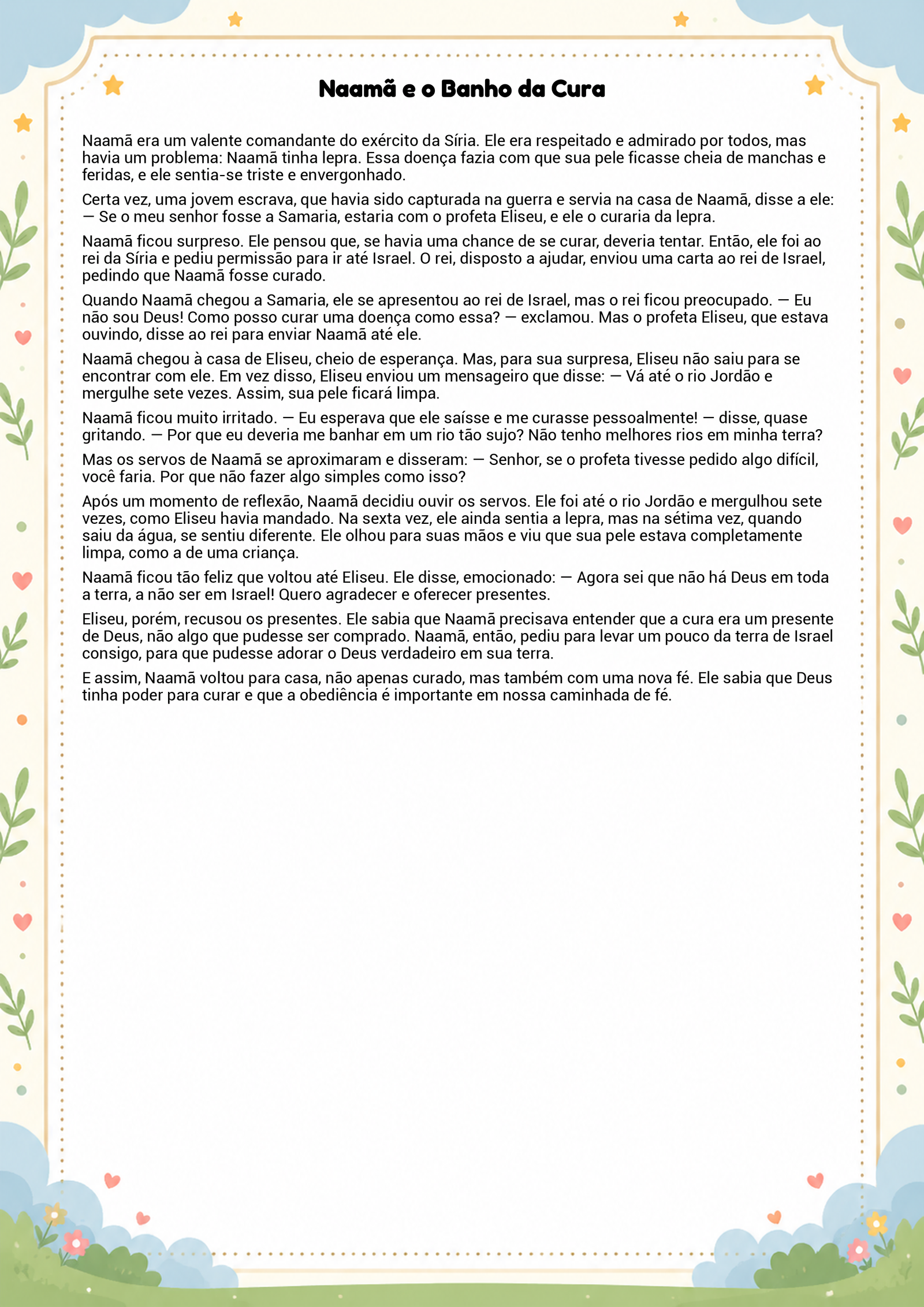 História infantil para imprimir