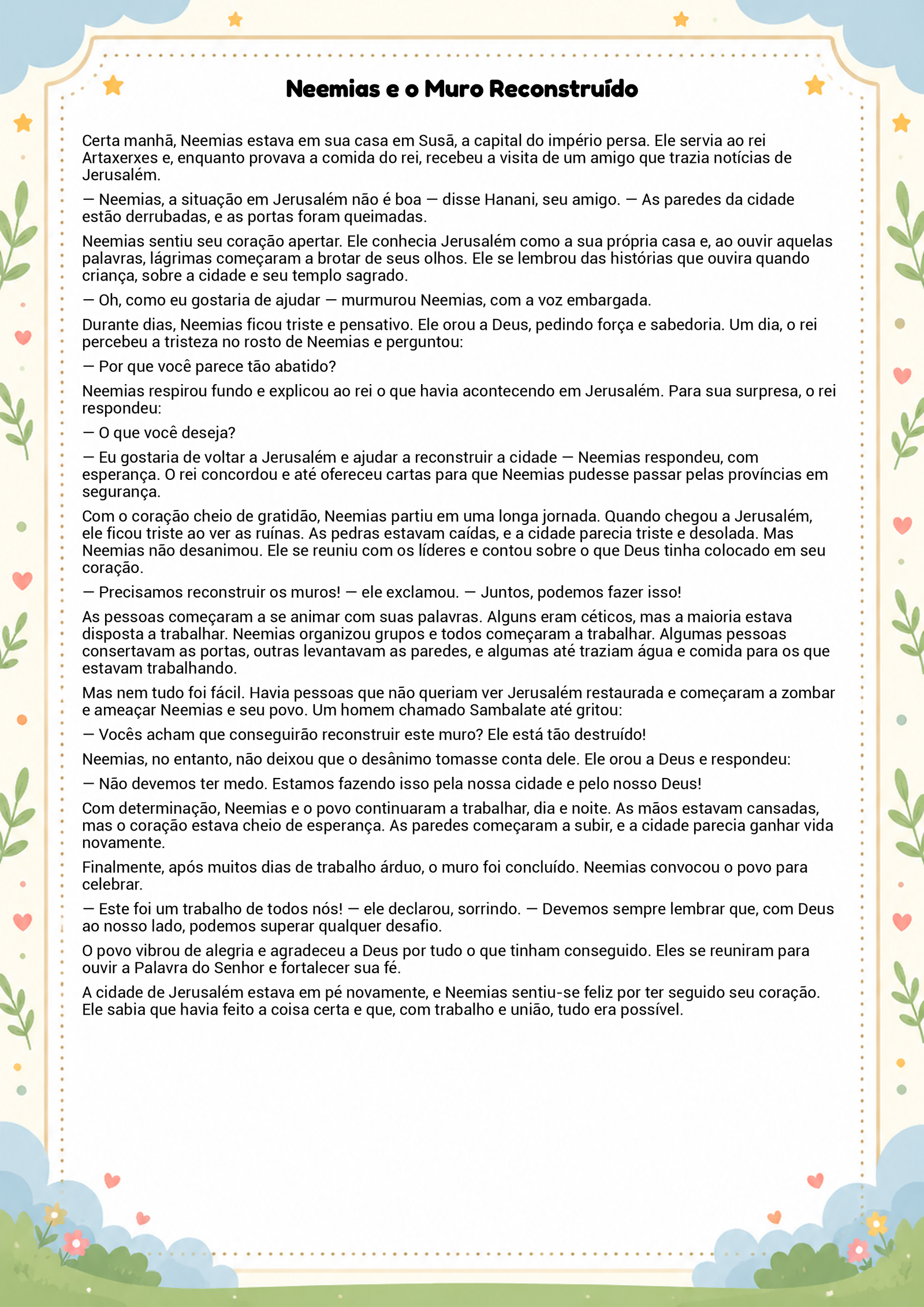 História infantil para imprimir