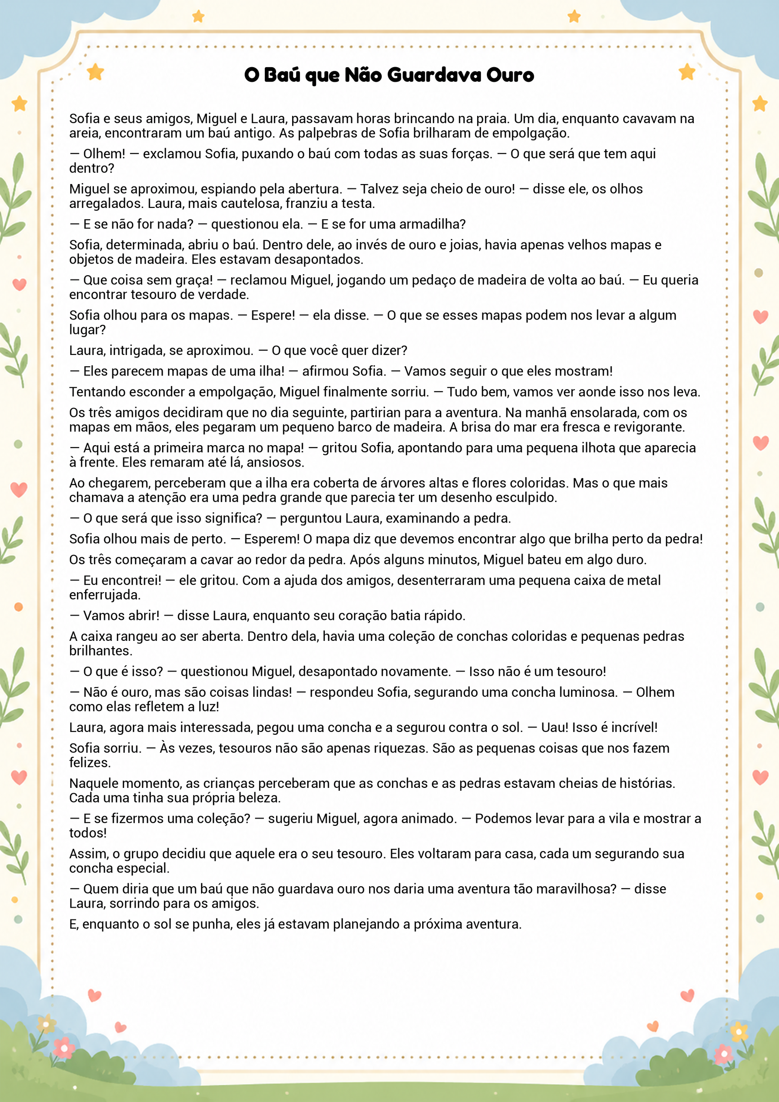 História infantil para imprimir