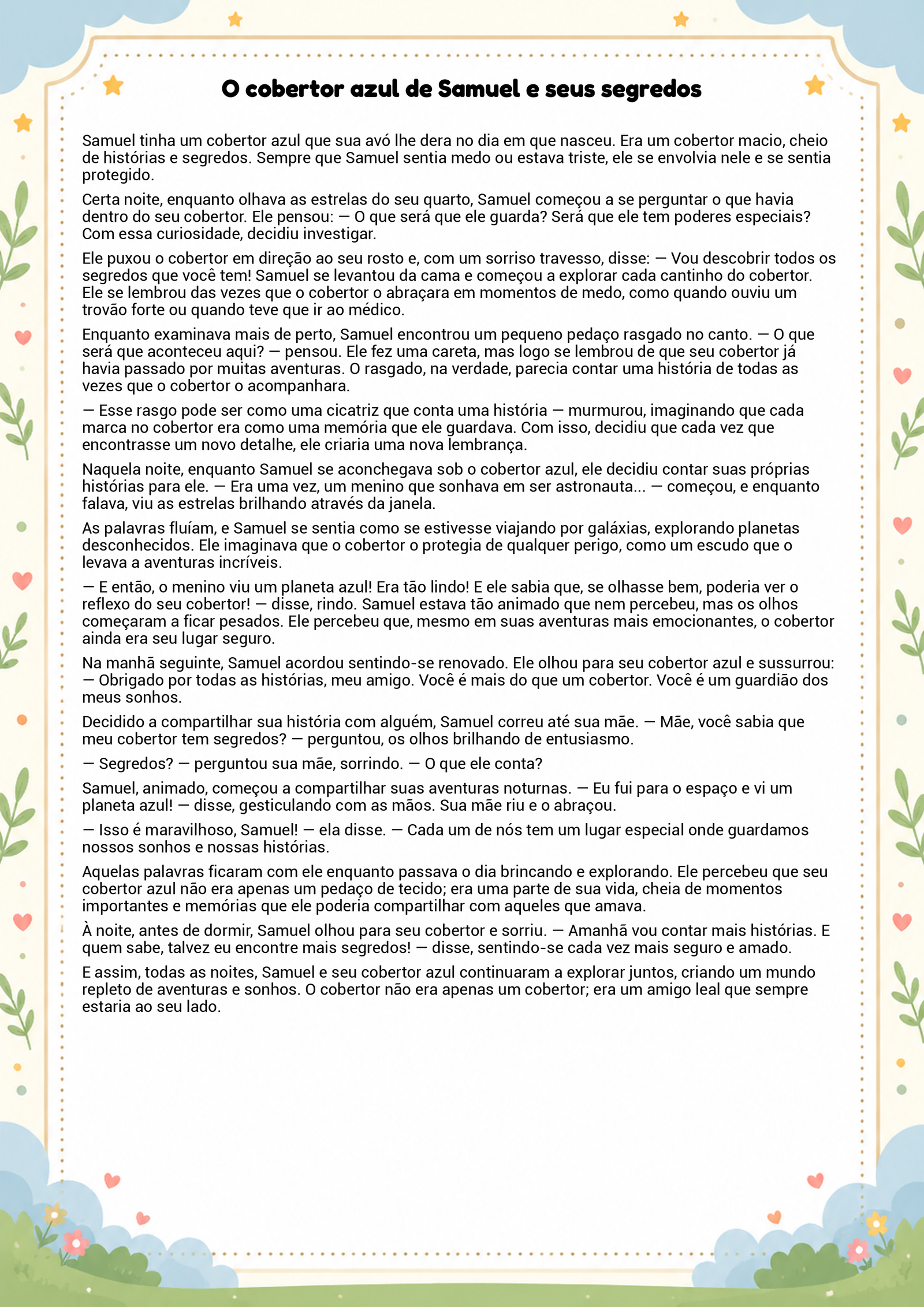 História infantil para imprimir