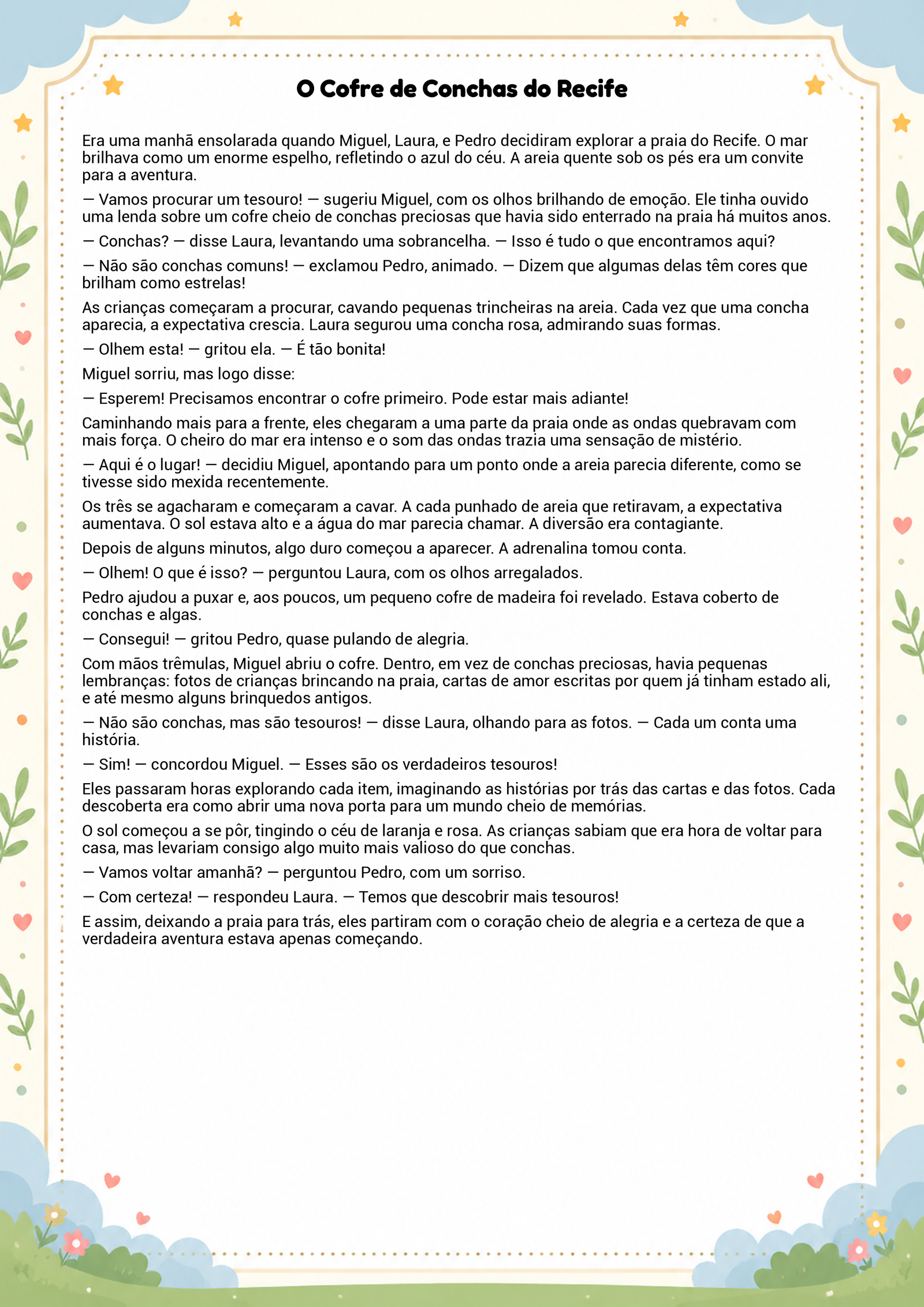 História infantil para imprimir
