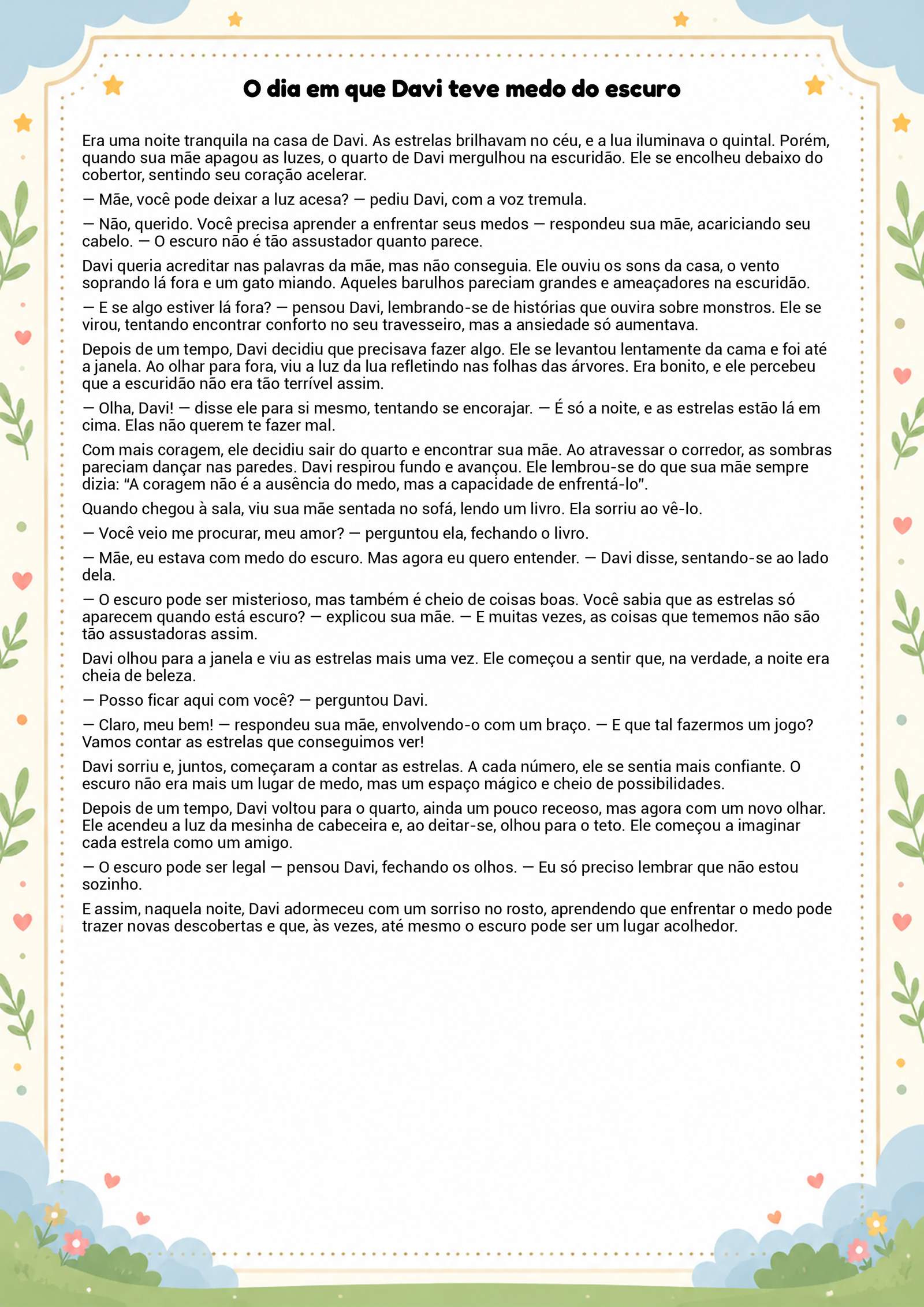 História infantil para imprimir