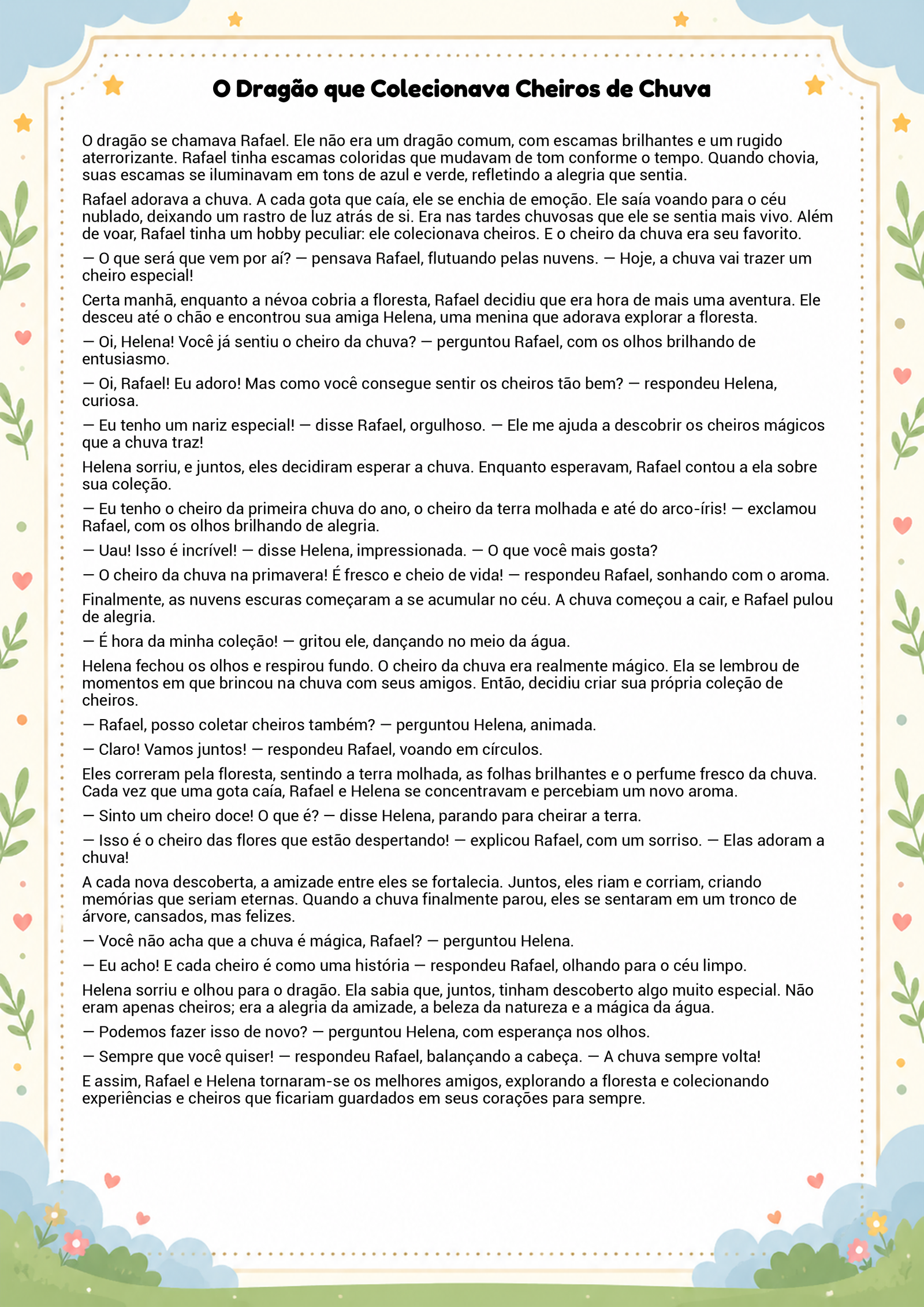 História infantil para imprimir
