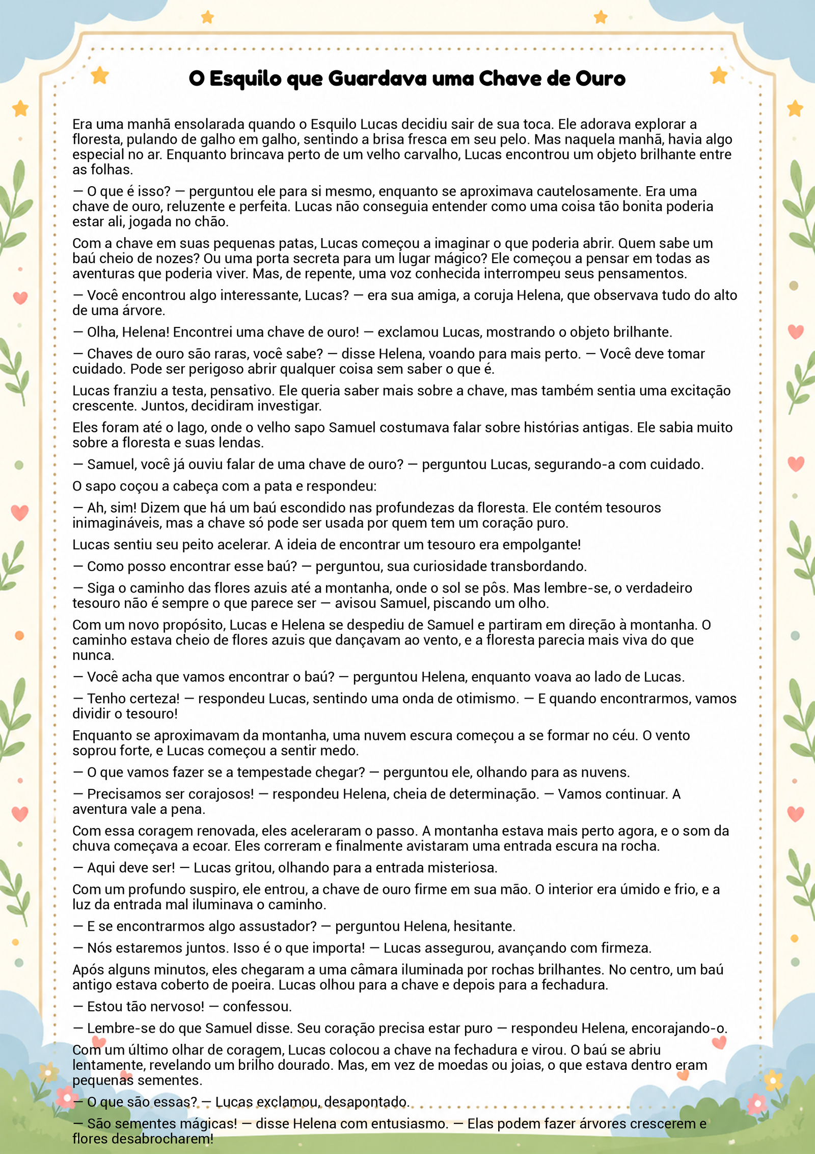 História infantil para imprimir