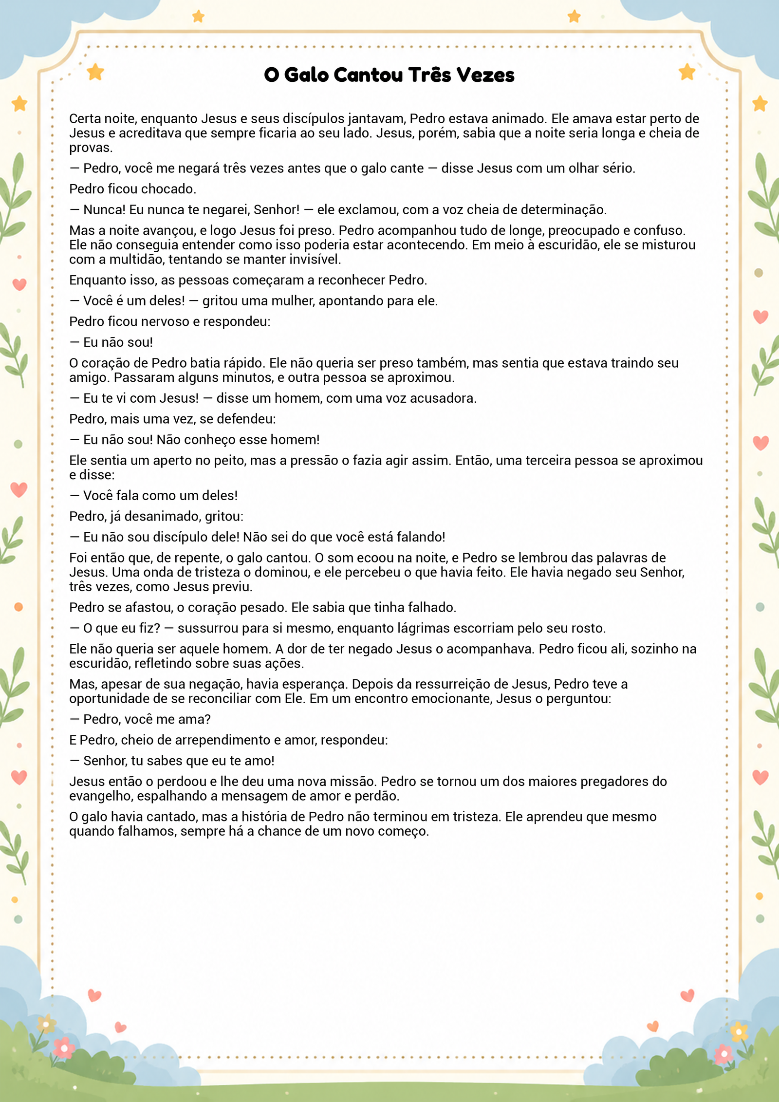 História infantil para imprimir