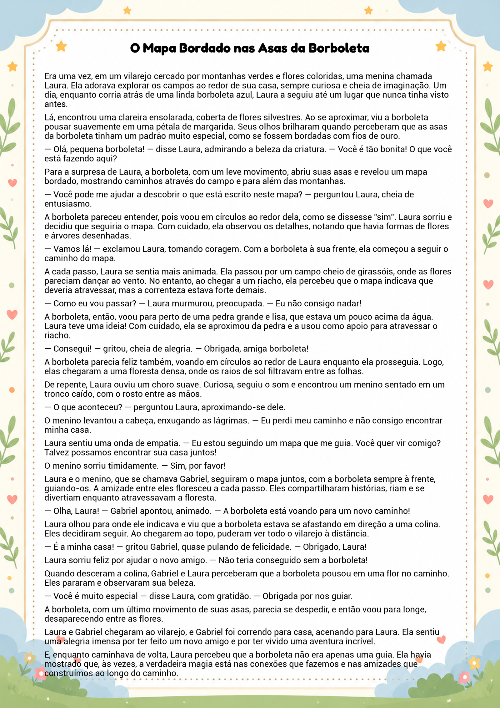 História infantil para imprimir