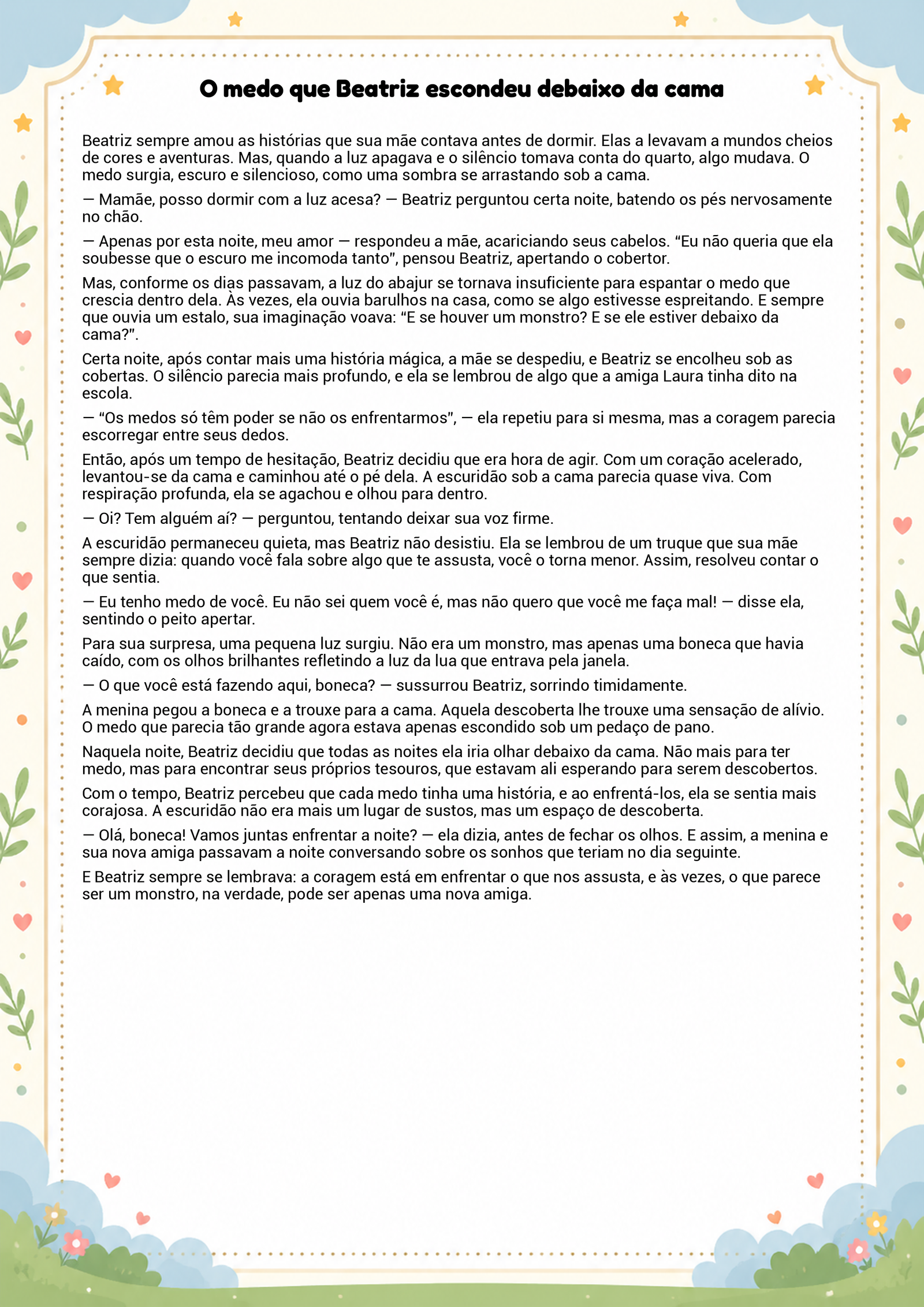 História infantil para imprimir