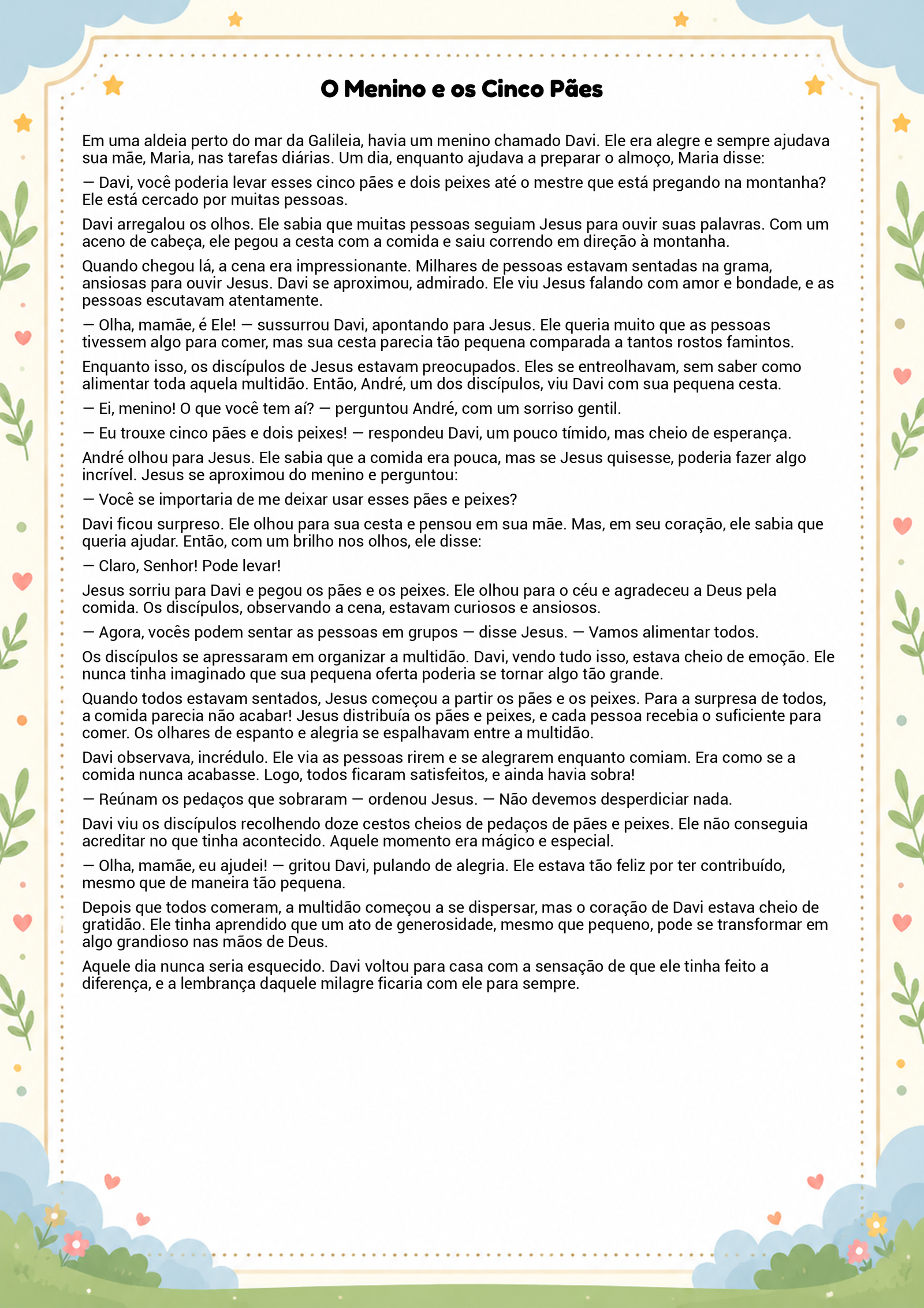 História infantil para imprimir