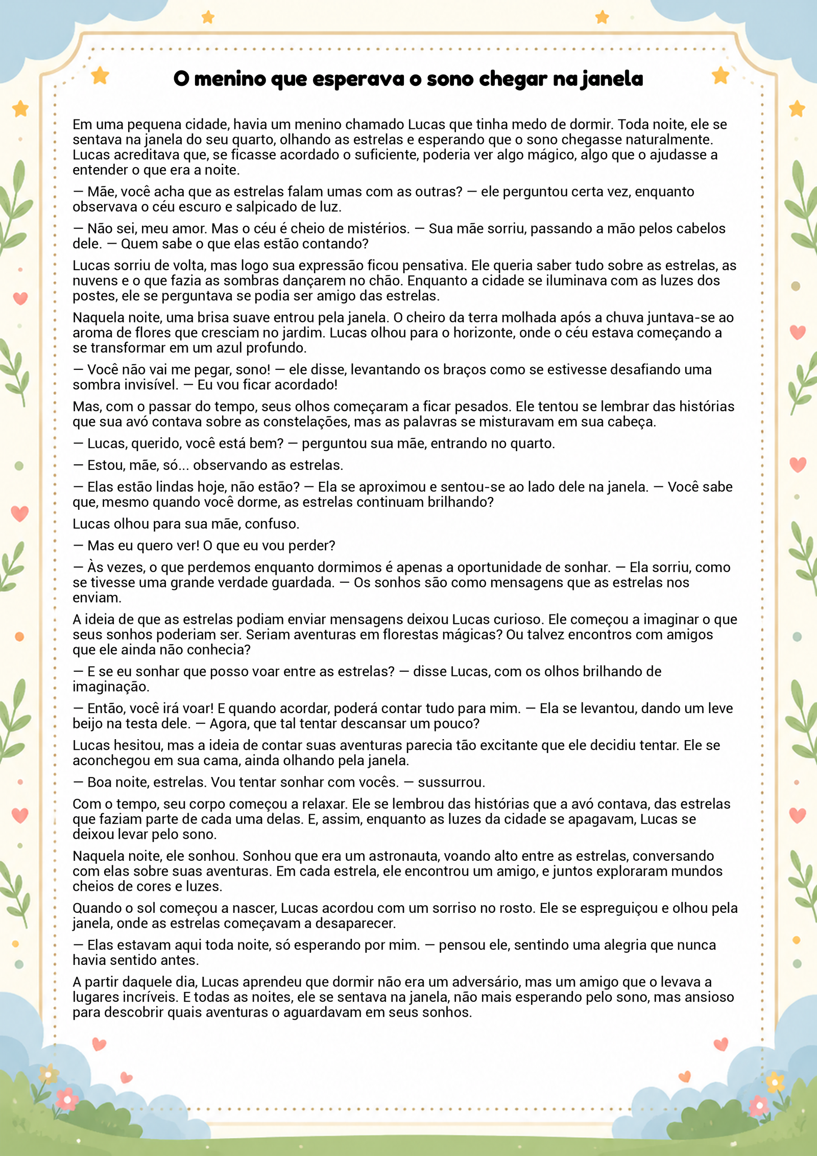 História infantil para imprimir