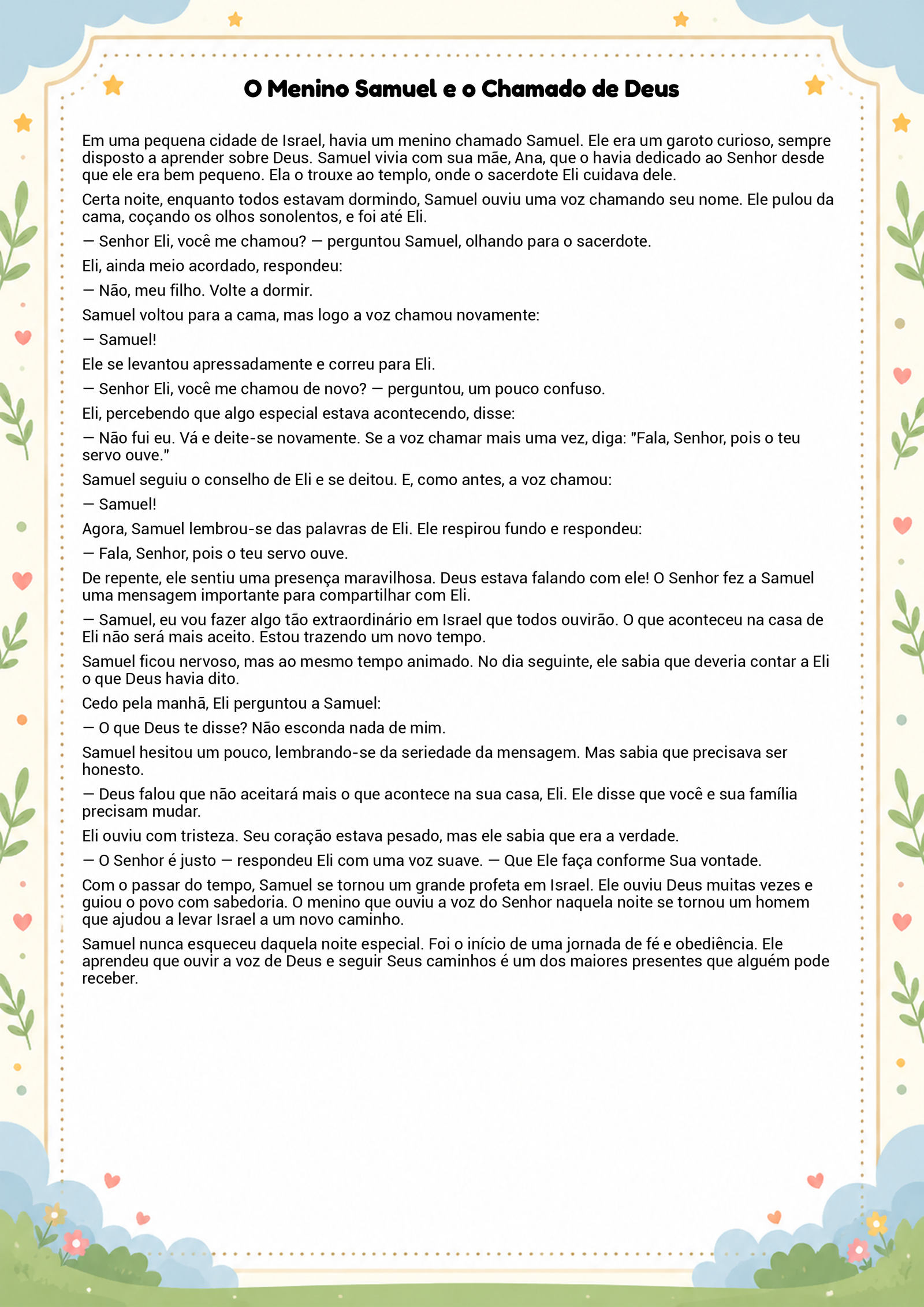 História infantil para imprimir