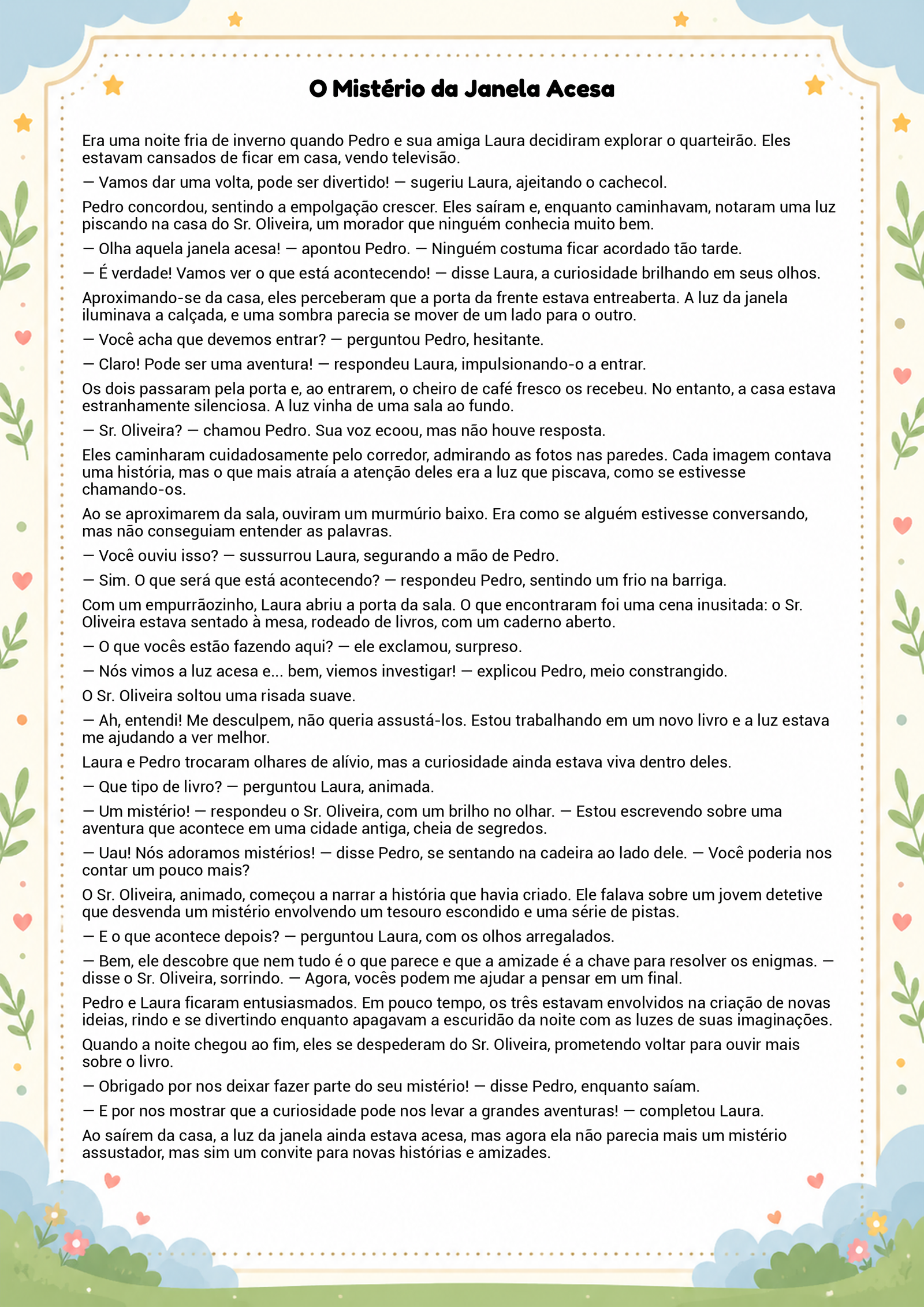 História infantil para imprimir
