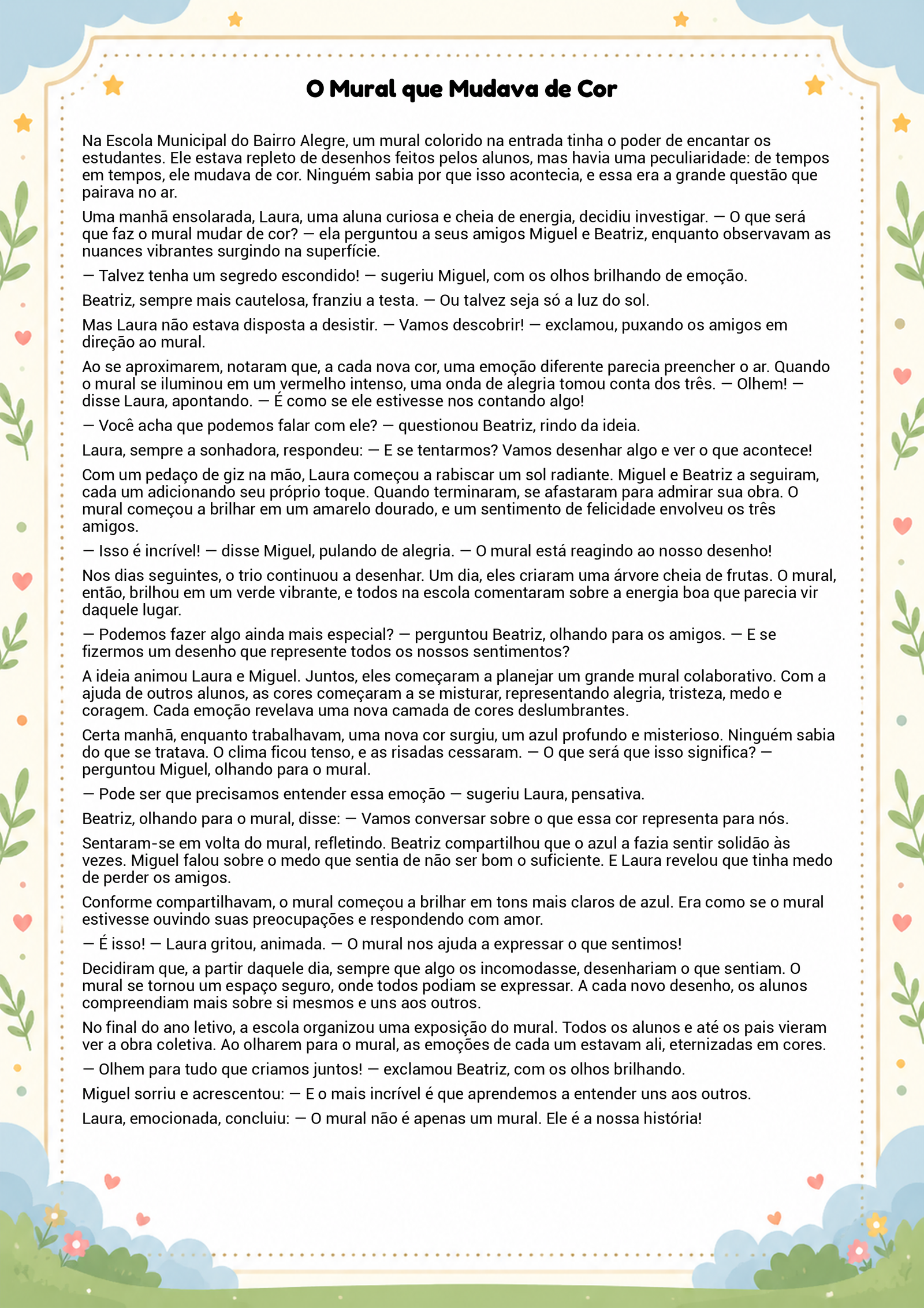 História infantil para imprimir