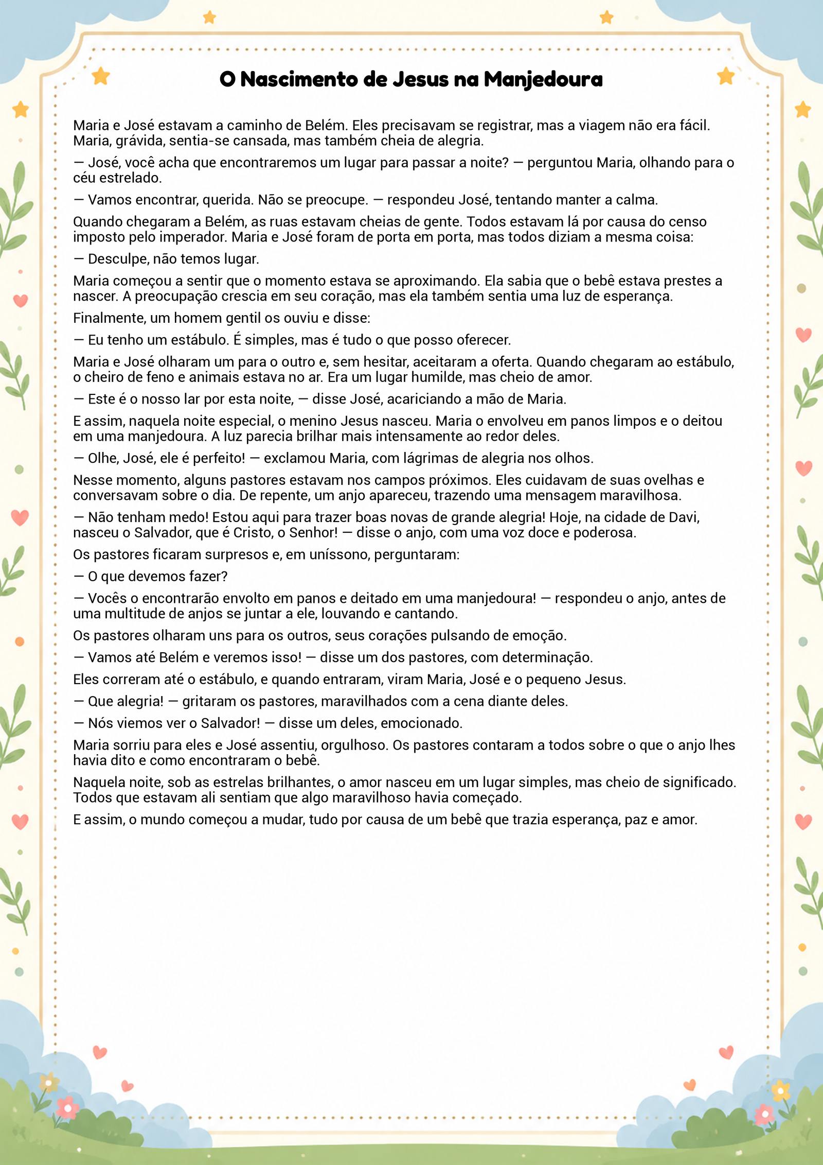 História infantil para imprimir
