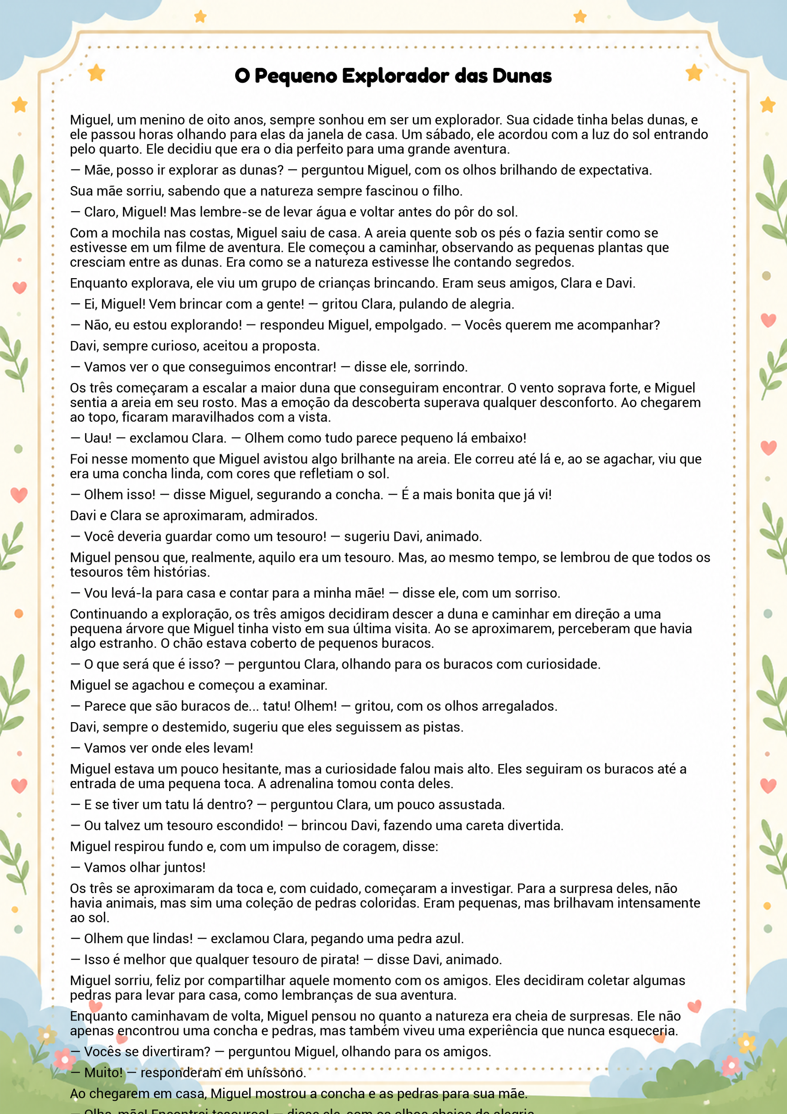 História infantil para imprimir