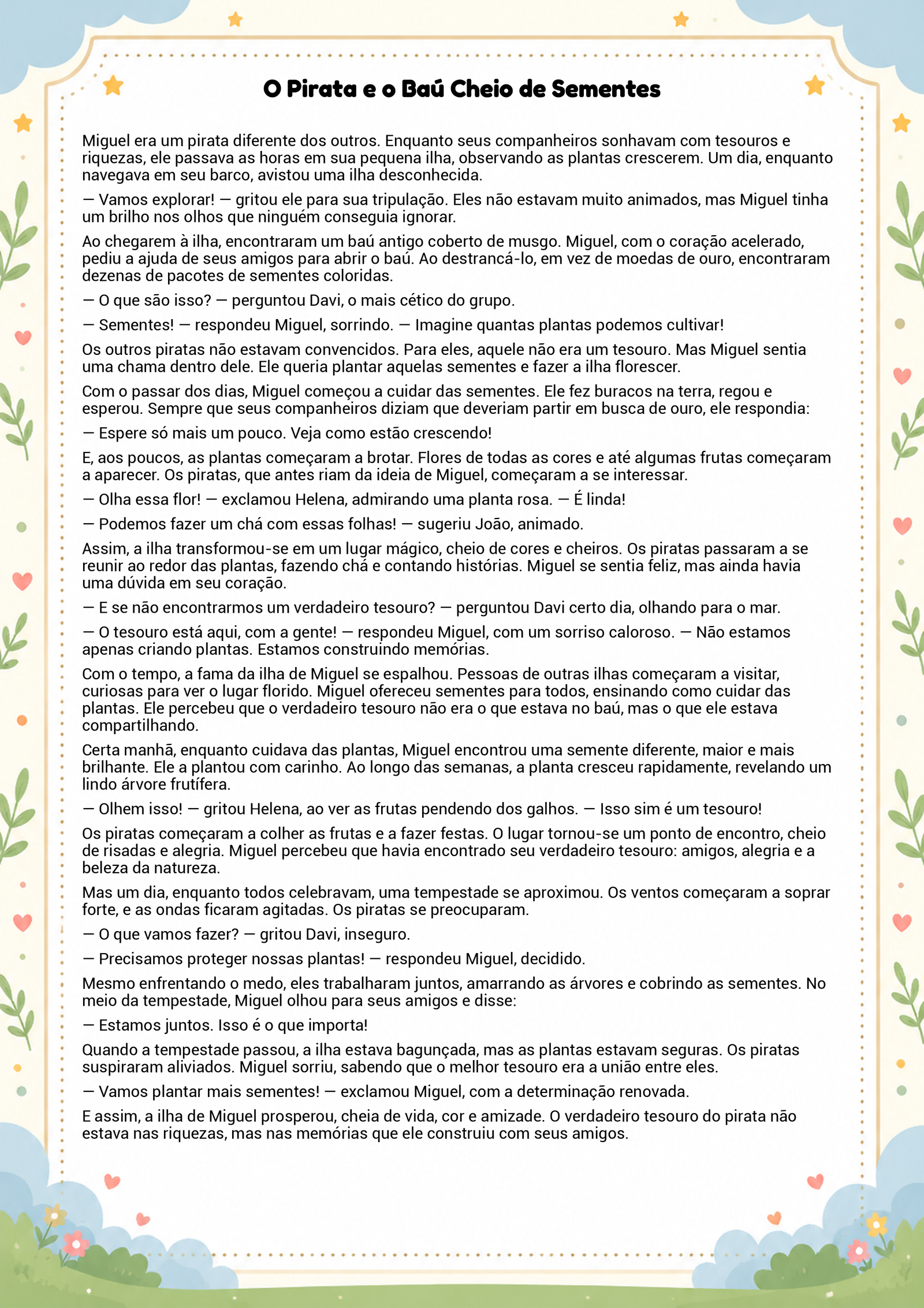 História infantil para imprimir